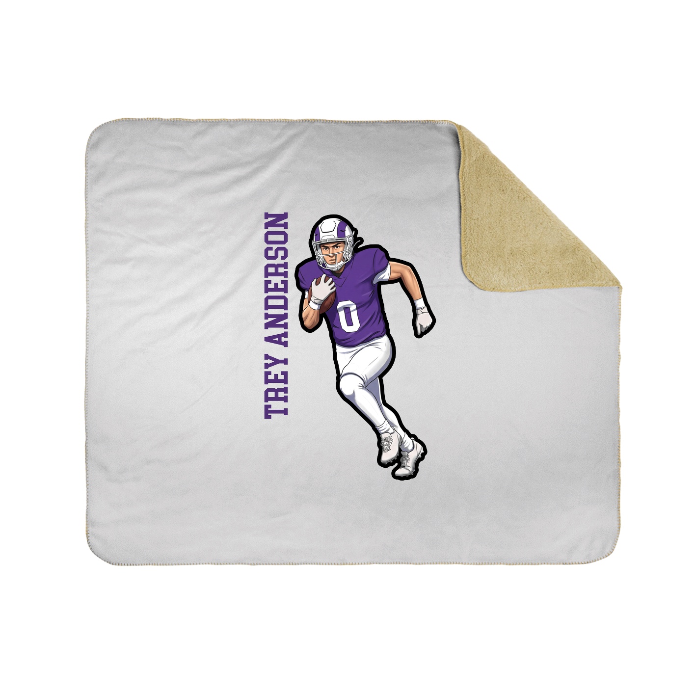 Throw Blanket — Name Vertical in White