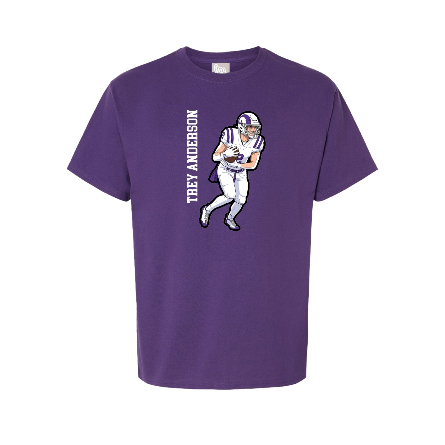 Youth Tee — Name Vertical in Purple