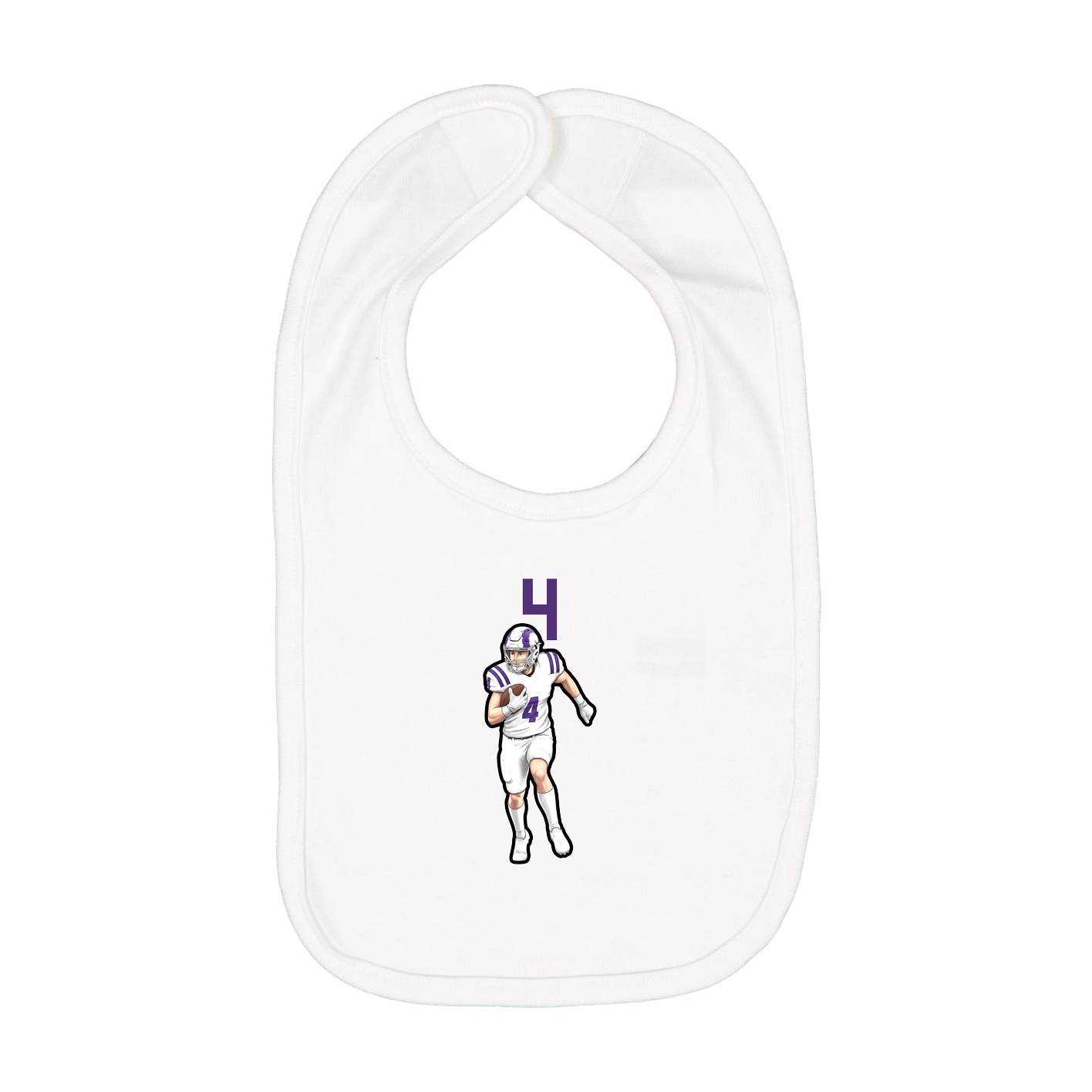 Infant Bib — Number Top in White