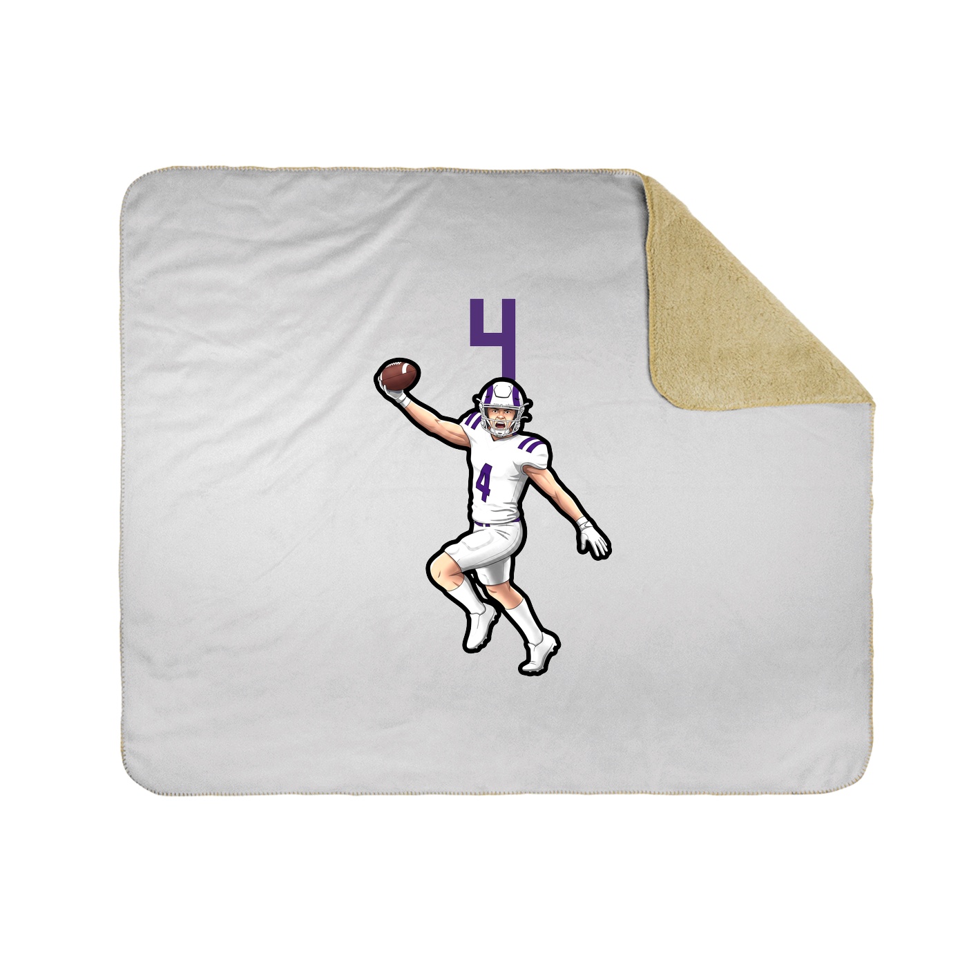 Throw Blanket — Number Top in White