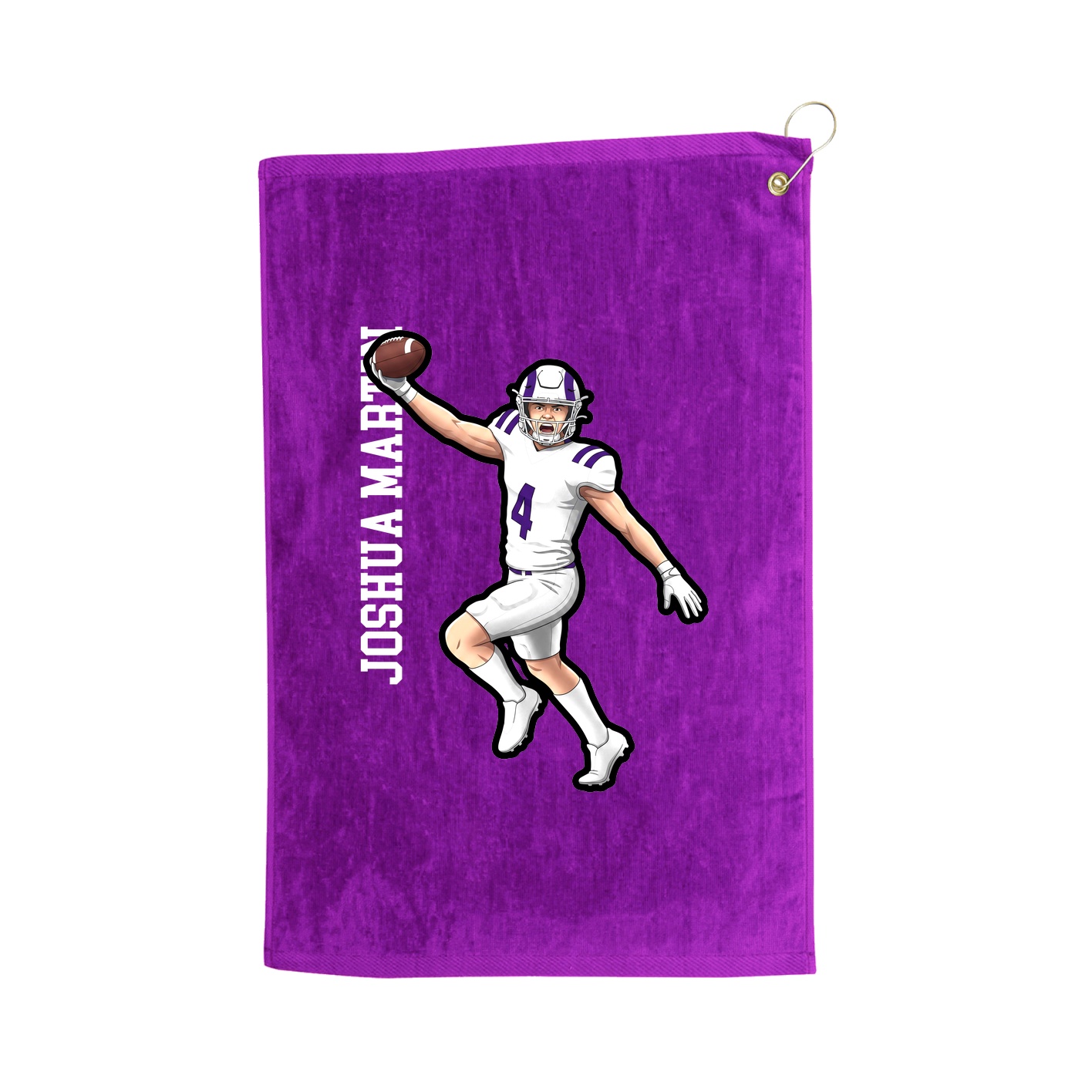 Golf Towel — Name Vertical in Purple