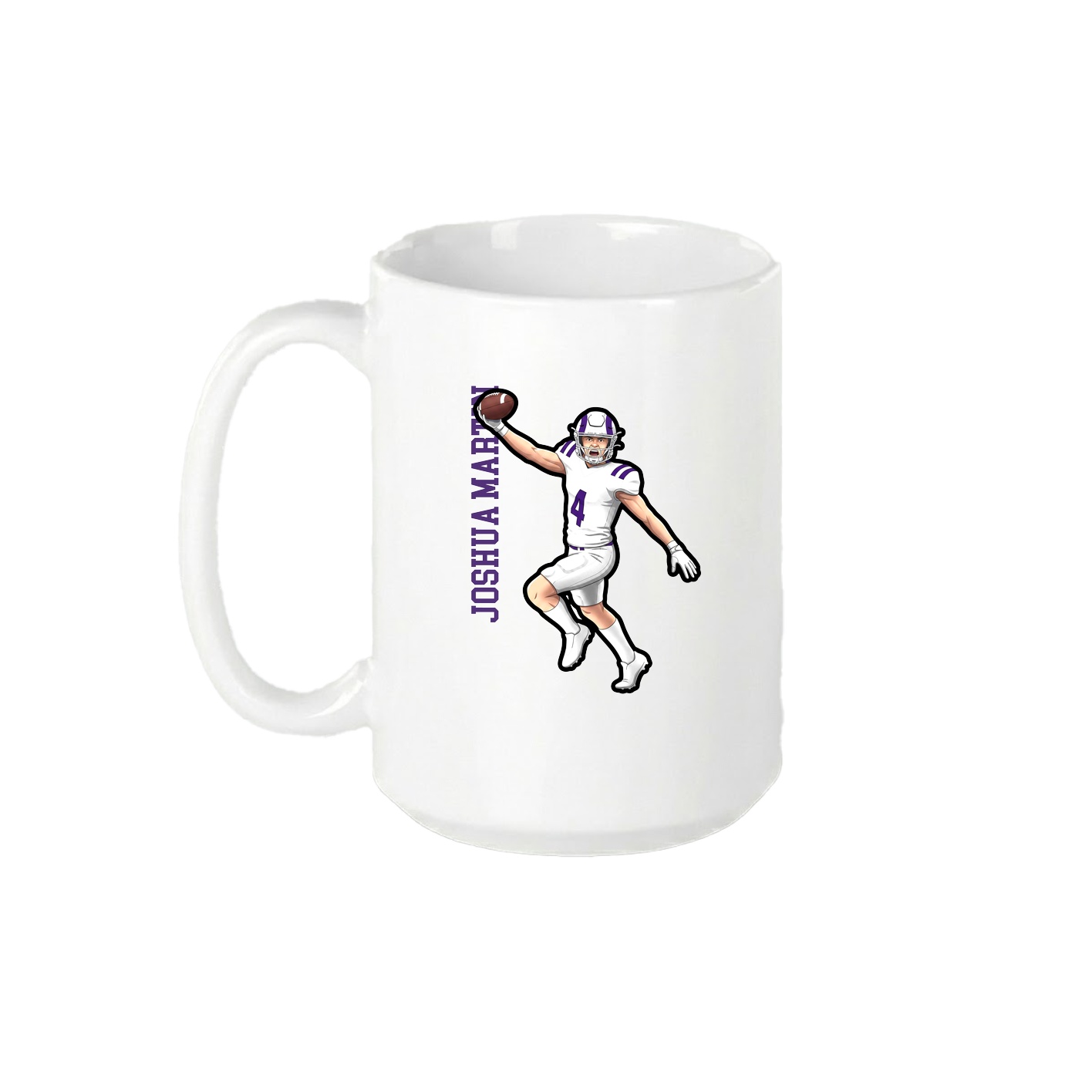 15oz Coffee Mug — Name Vertical in White