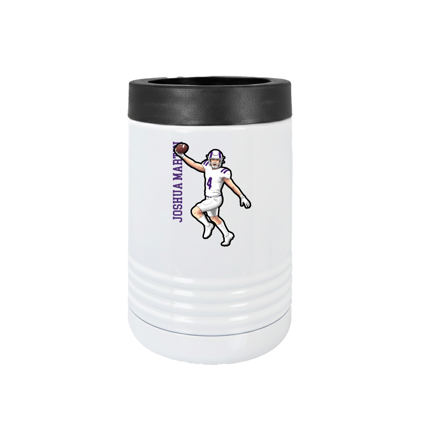 Beverage Holder — Name Vertical in White