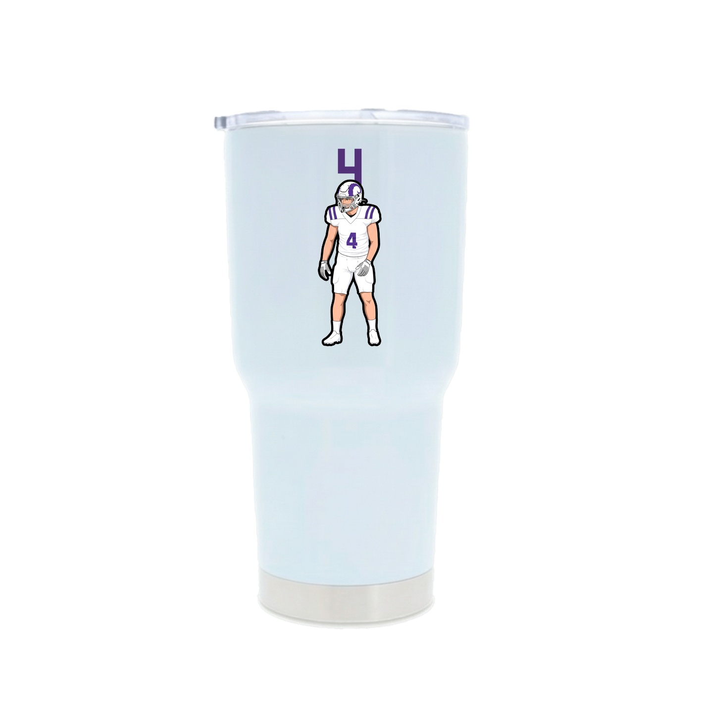 30oz Stainless Steel Tumbler — Number Top in White