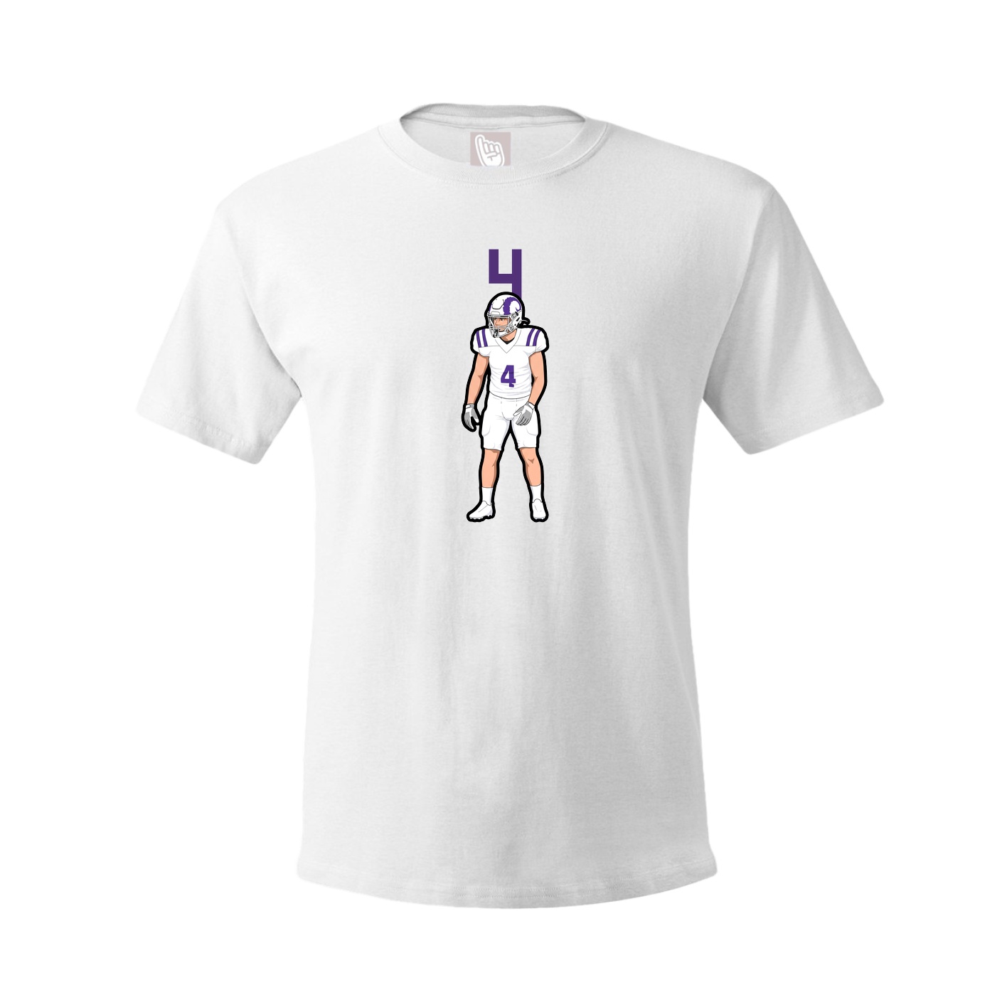 Youth Tee — Number Top in White