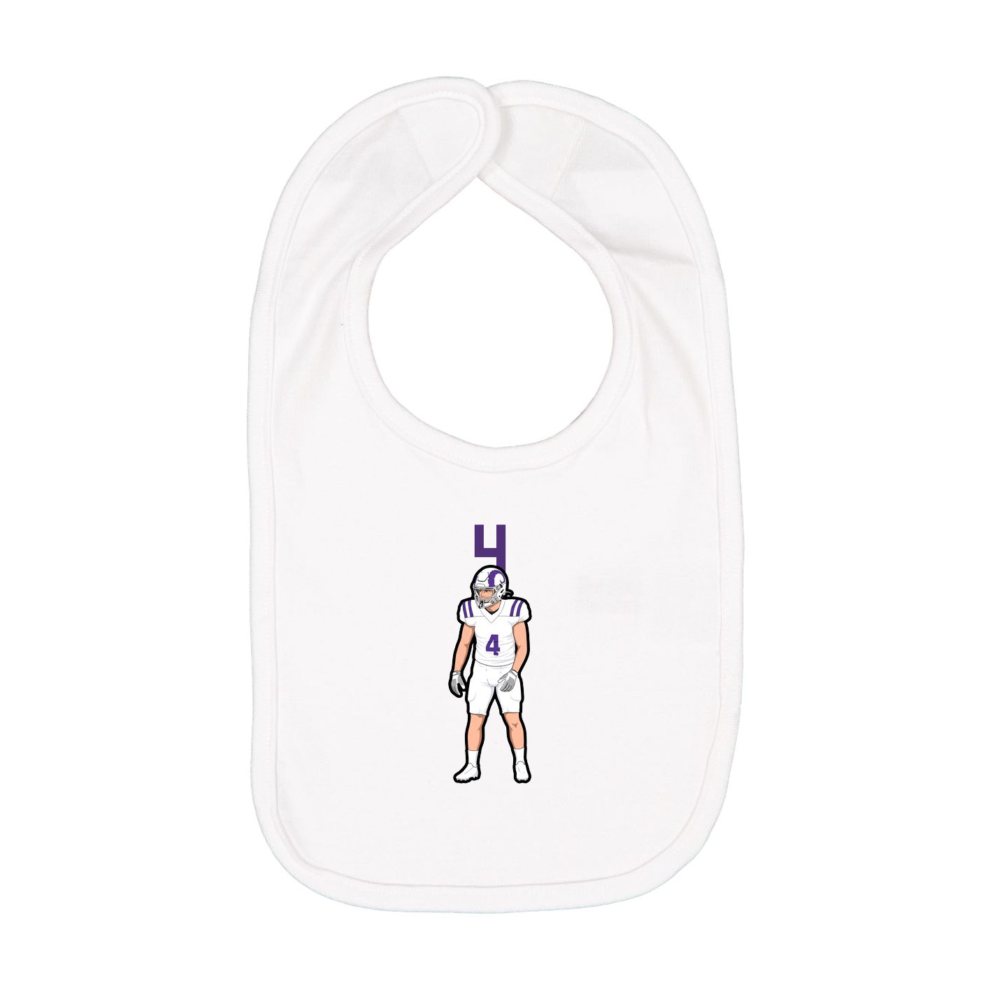 Infant Bib — Number Top in White