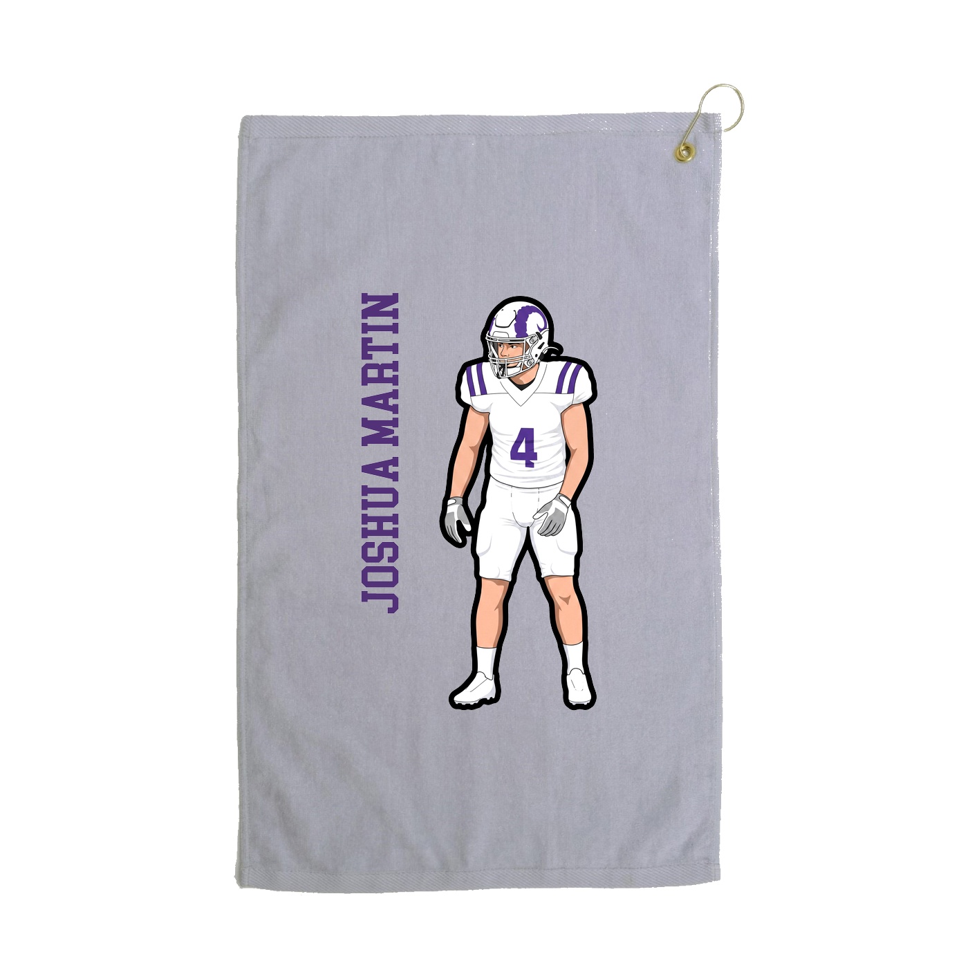 Golf Towel — Name Vertical in Grey