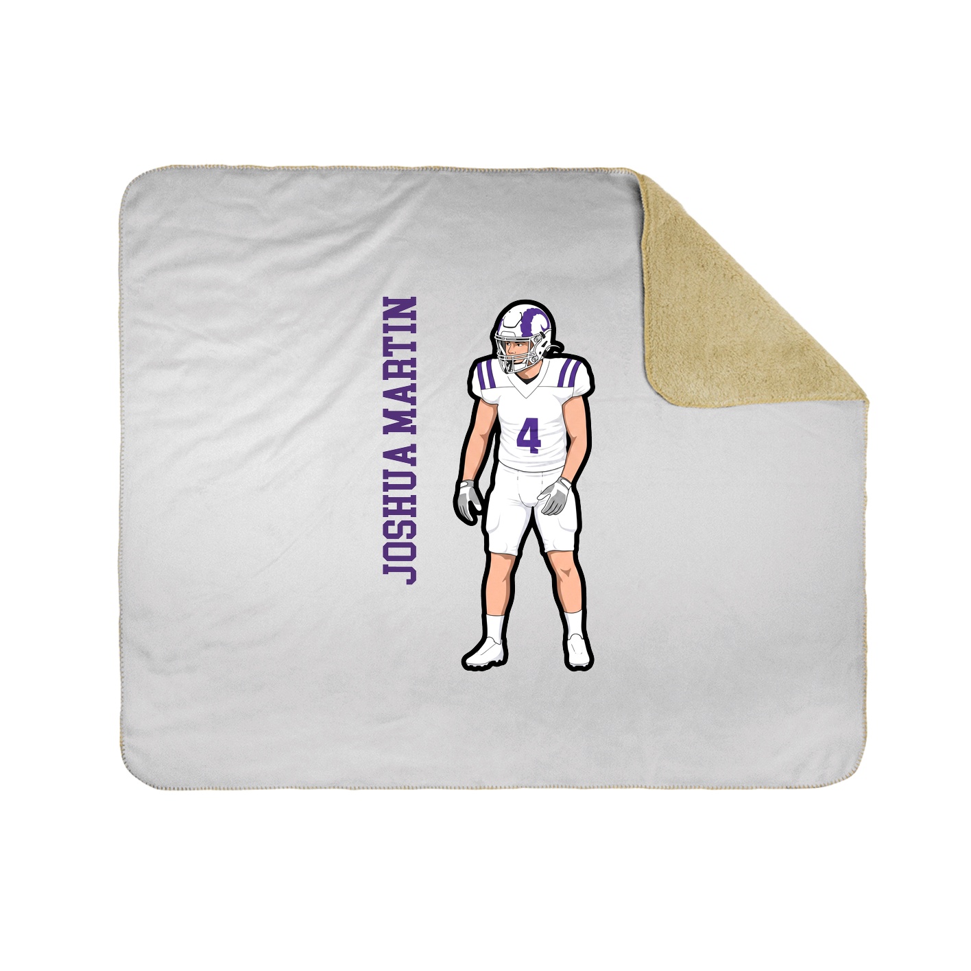 Throw Blanket — Name Vertical in White