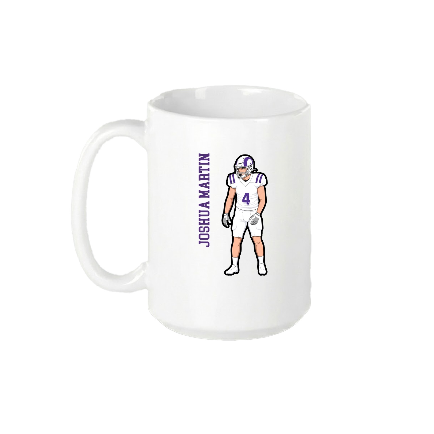 15oz Coffee Mug — Name Vertical in White