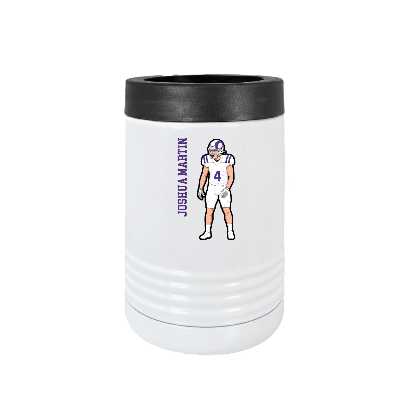 Beverage Holder — Name Vertical in White