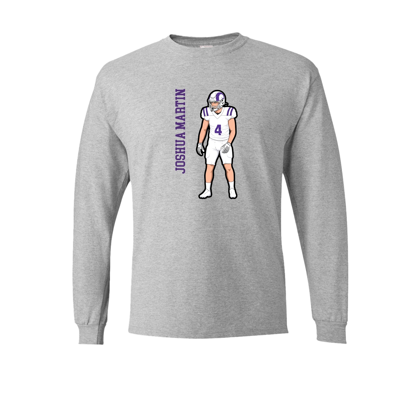 Long Sleeve Tee — Name Vertical in Grey