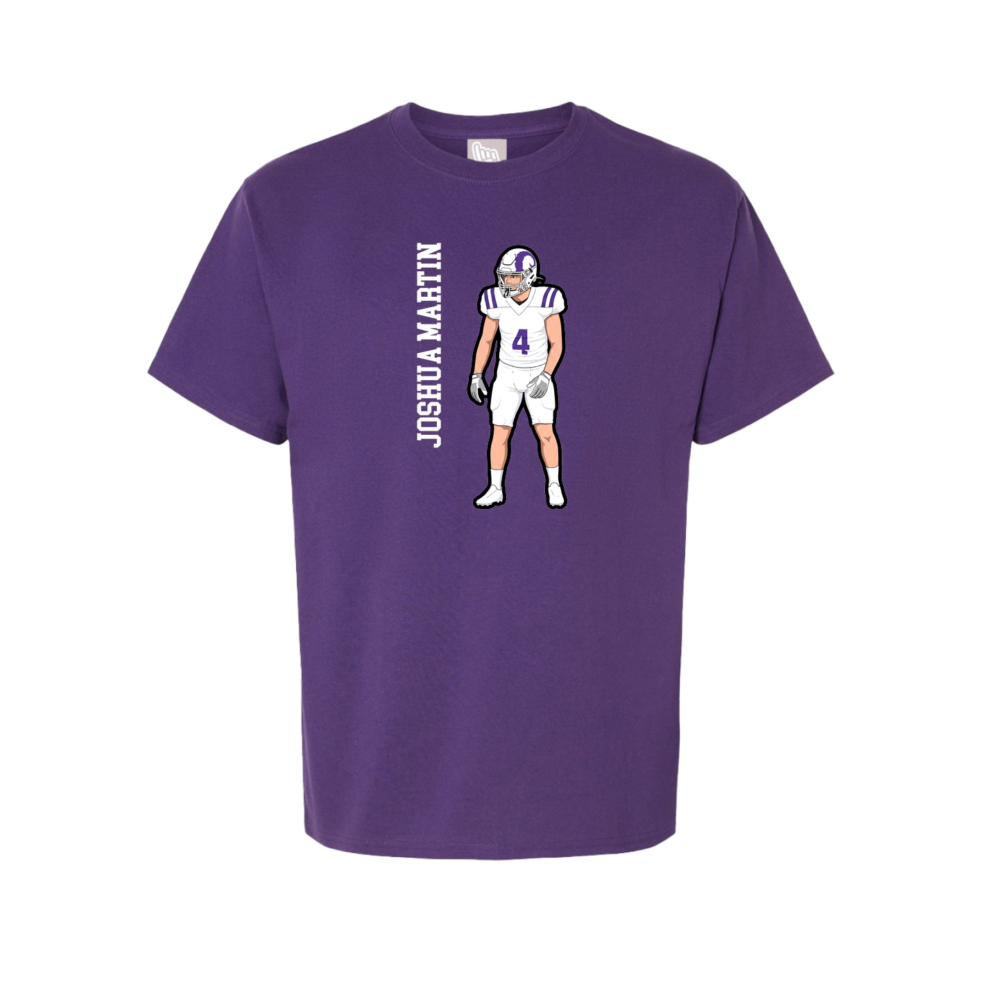 Youth Tee — Name Vertical in Purple