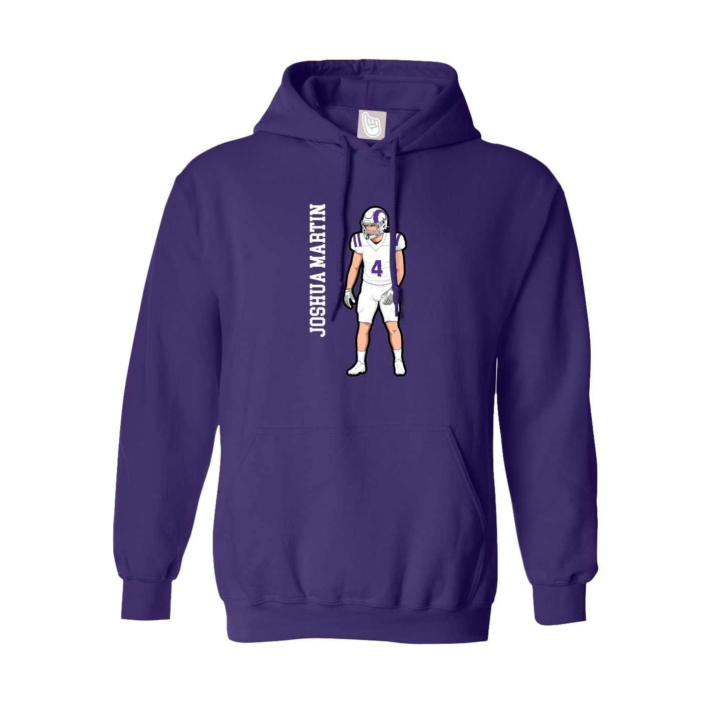 Youth Hoodie — Name Vertical in Purple