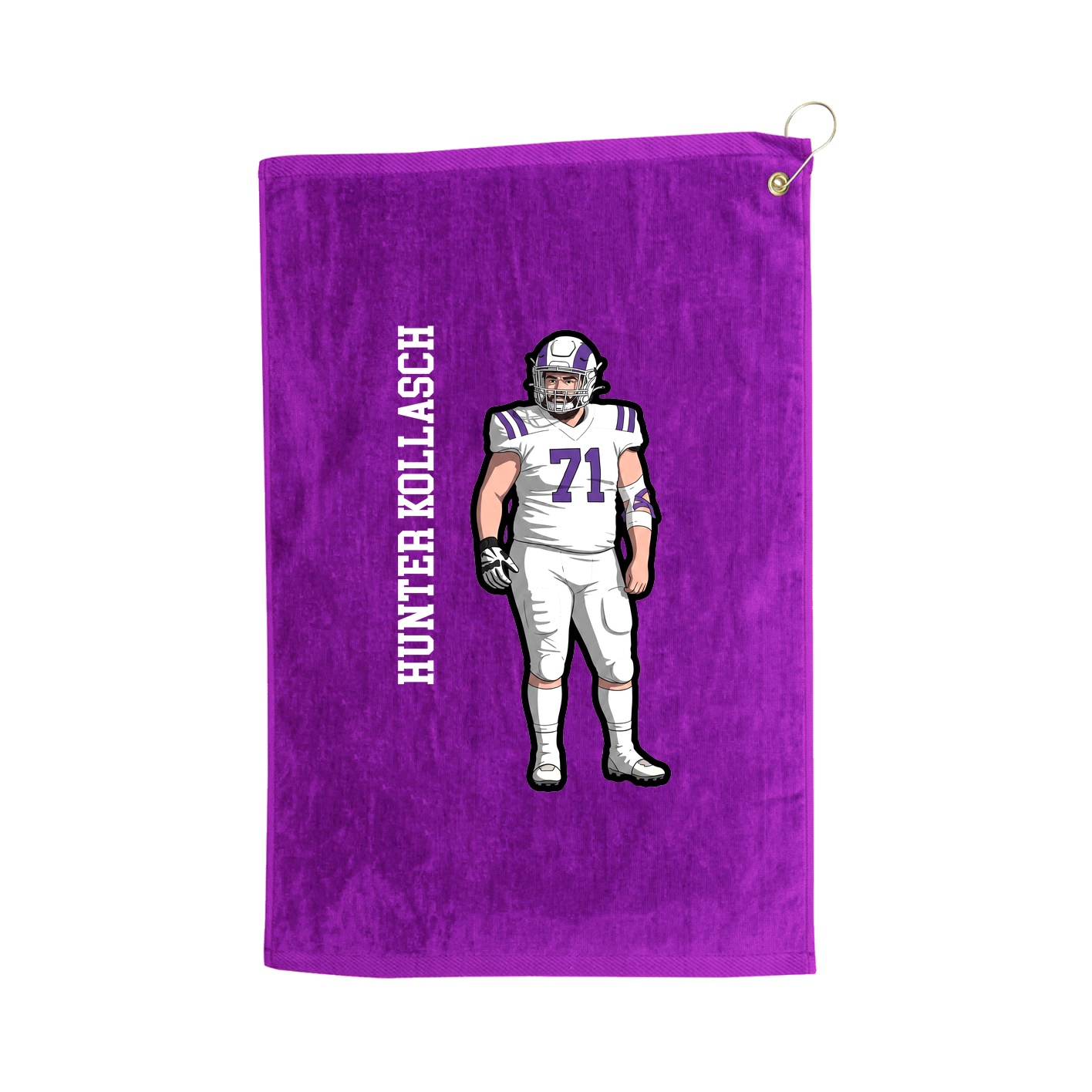 Golf Towel — Name Vertical in Purple