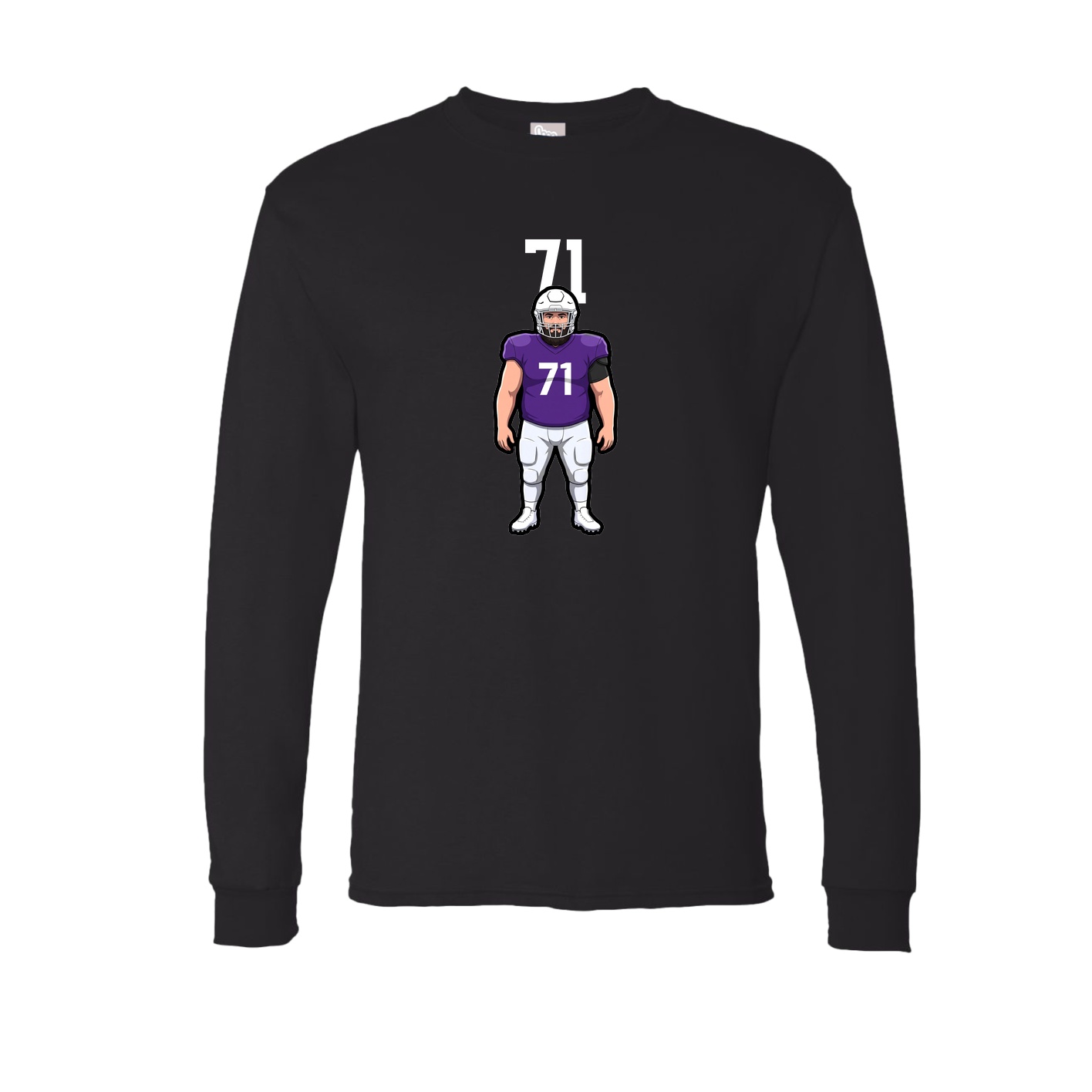 Long Sleeve Tee — Number Top in Black