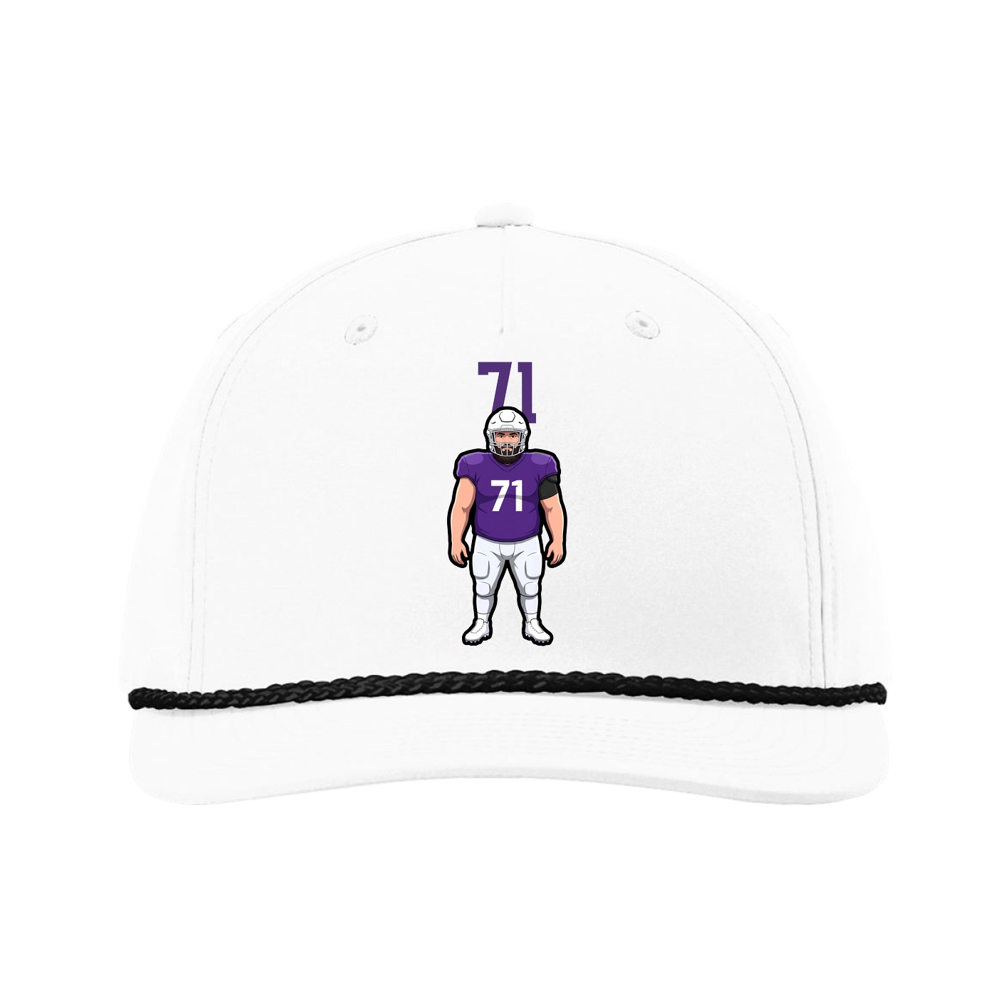 Five-Panel Classic Rope Cap — Number Top in White