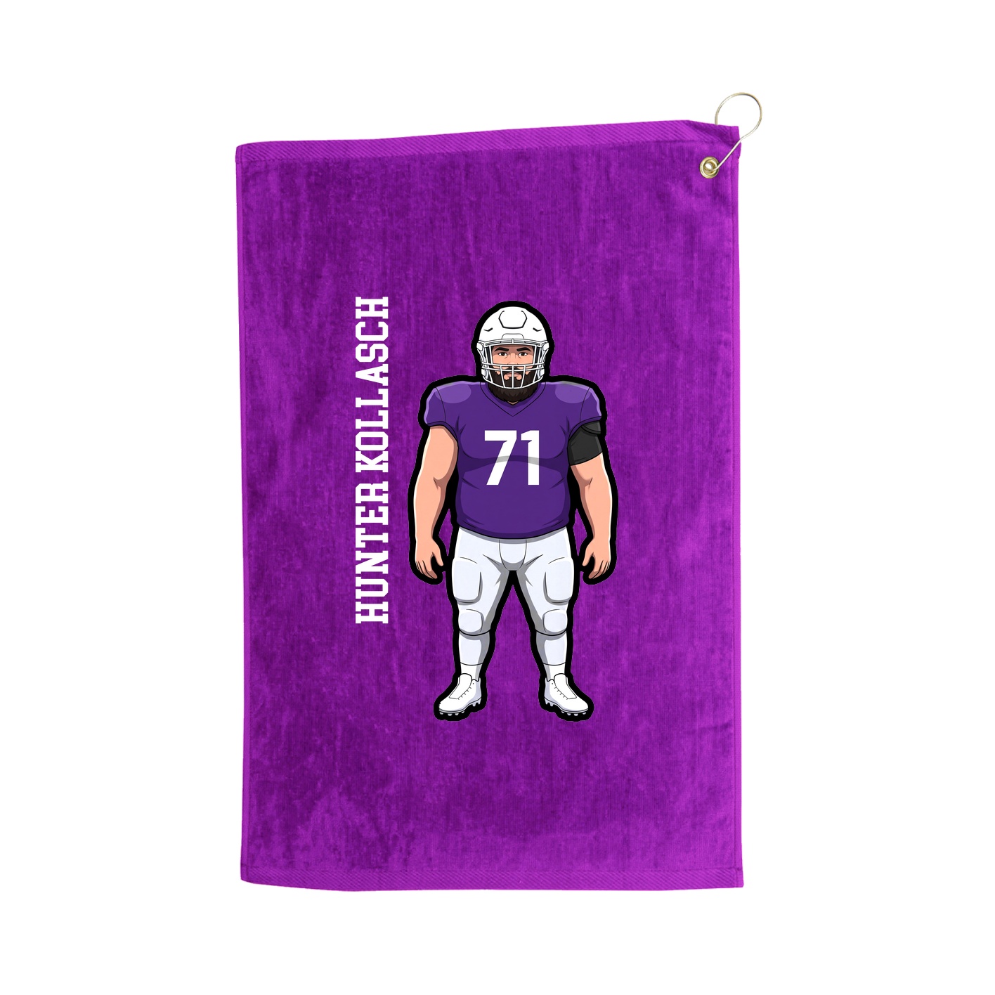 Golf Towel — Name Vertical in Purple