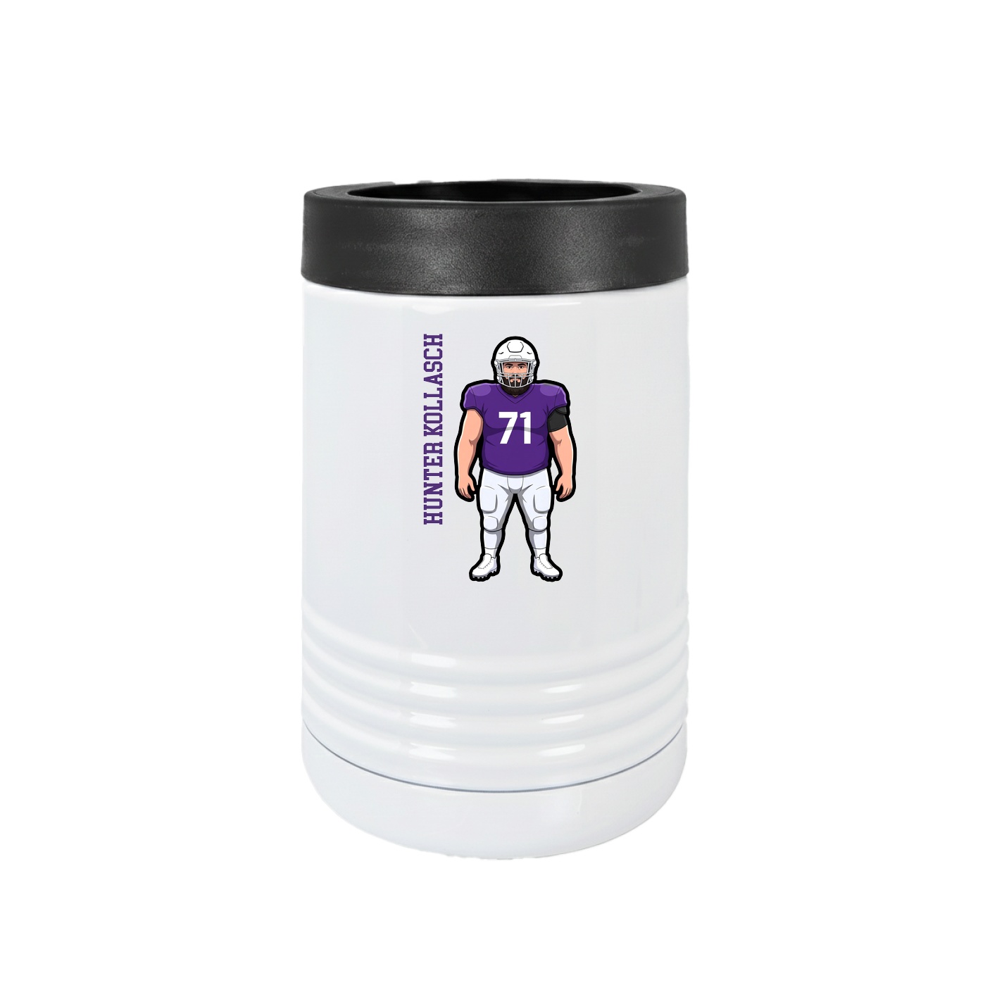 Beverage Holder — Name Vertical in White