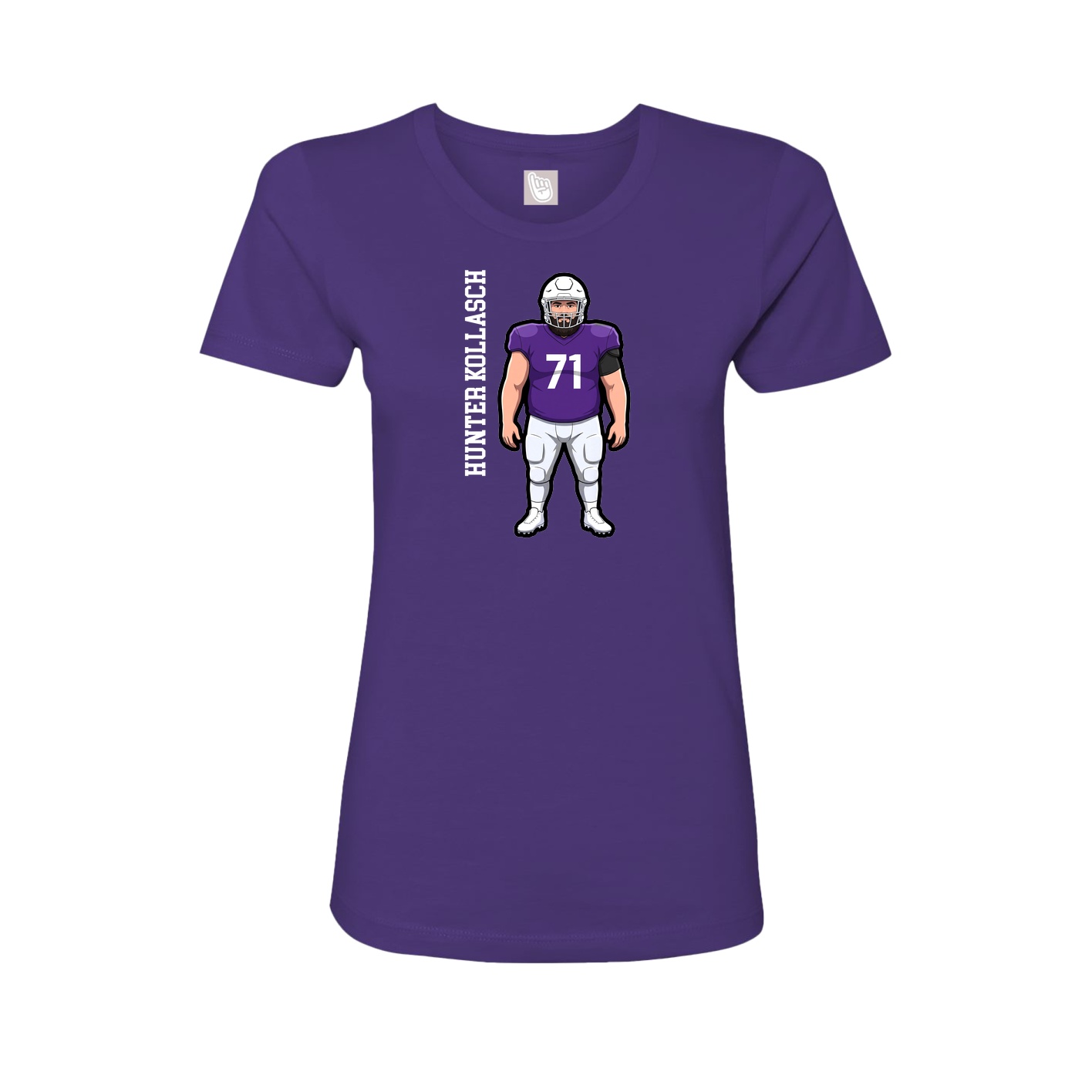 Womens Tee — Name Vertical in Purple