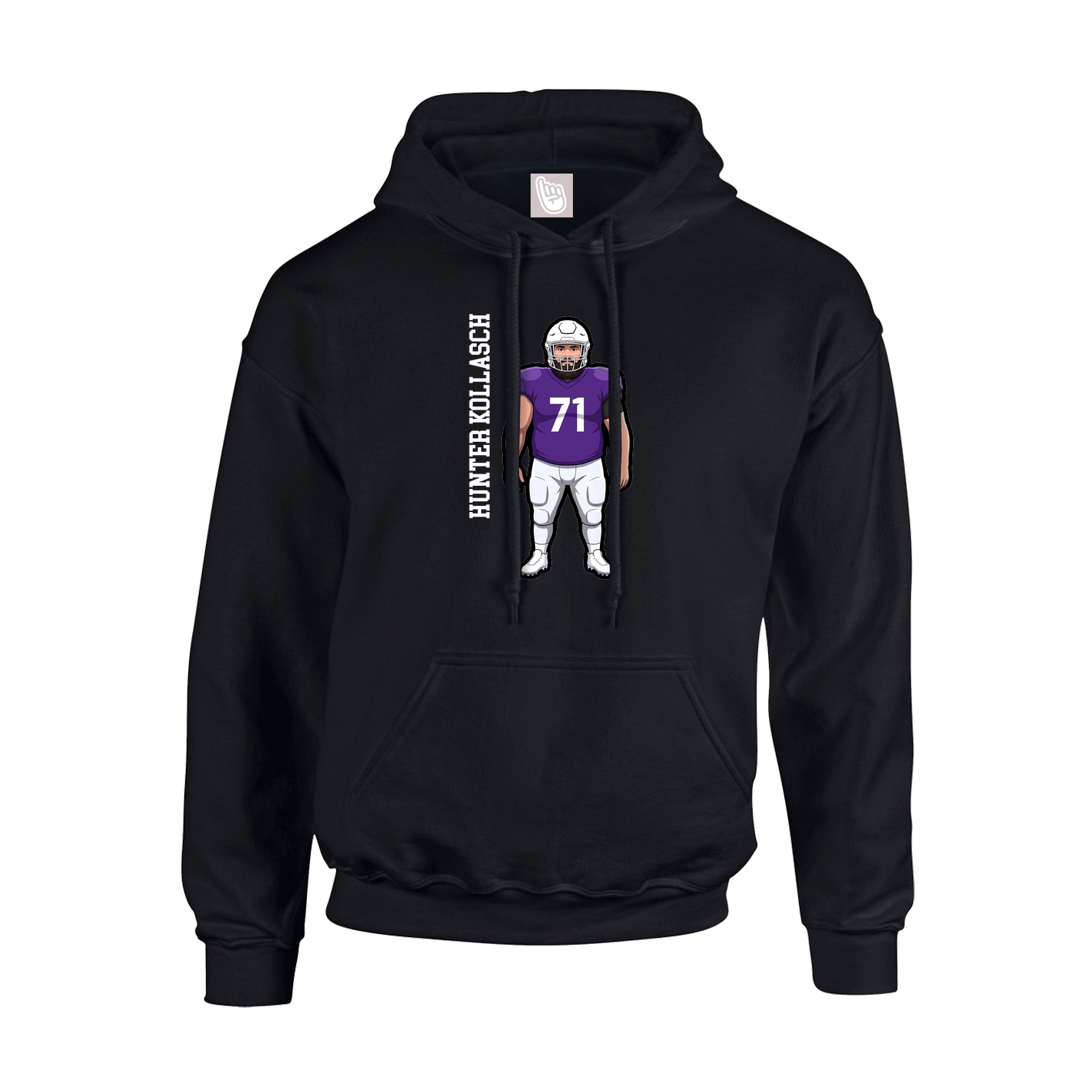Youth Hoodie — Name Vertical in Black