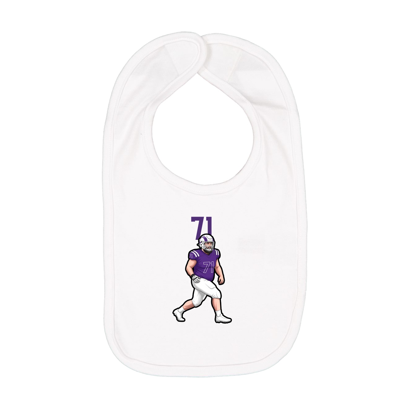 Infant Bib — Number Top in White