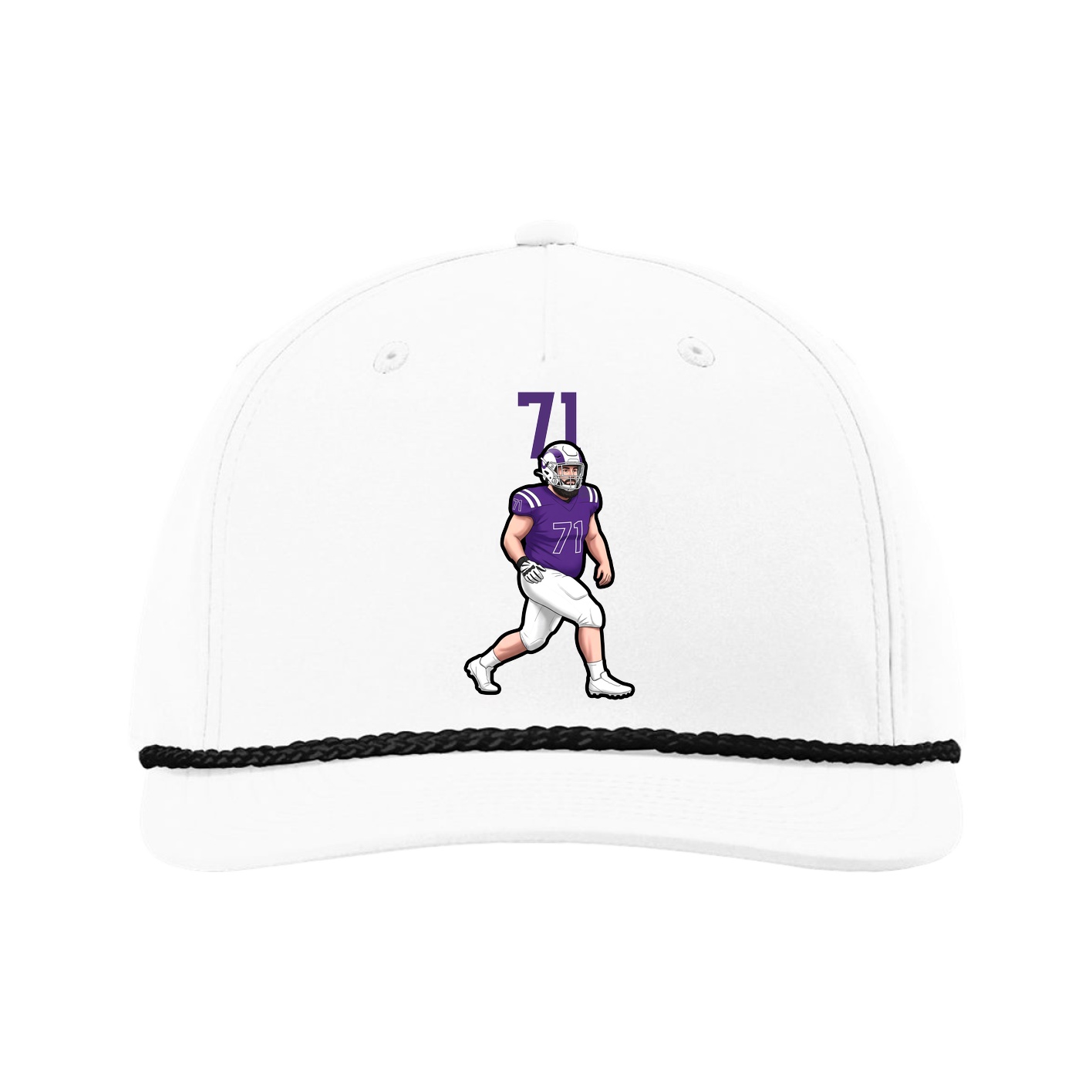 Five-Panel Classic Rope Cap — Number Top in White