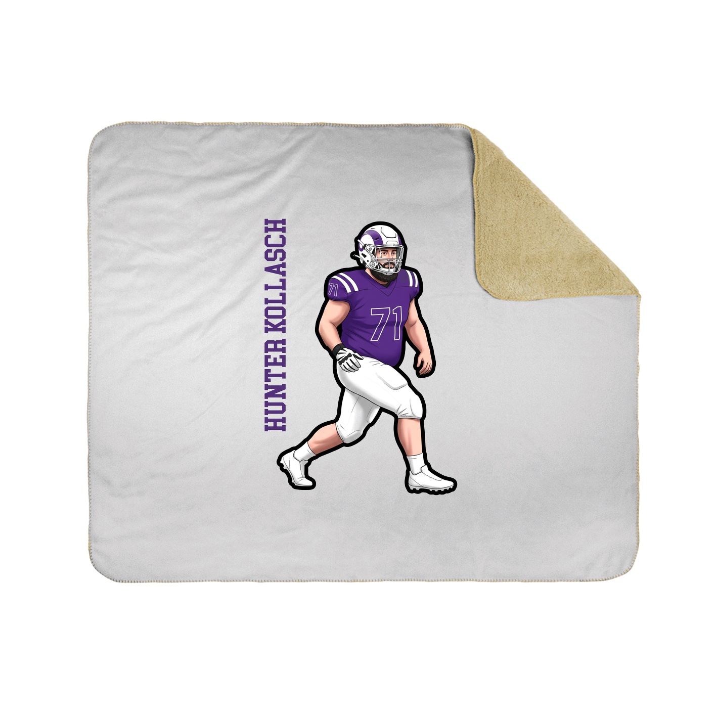Throw Blanket — Name Vertical in White