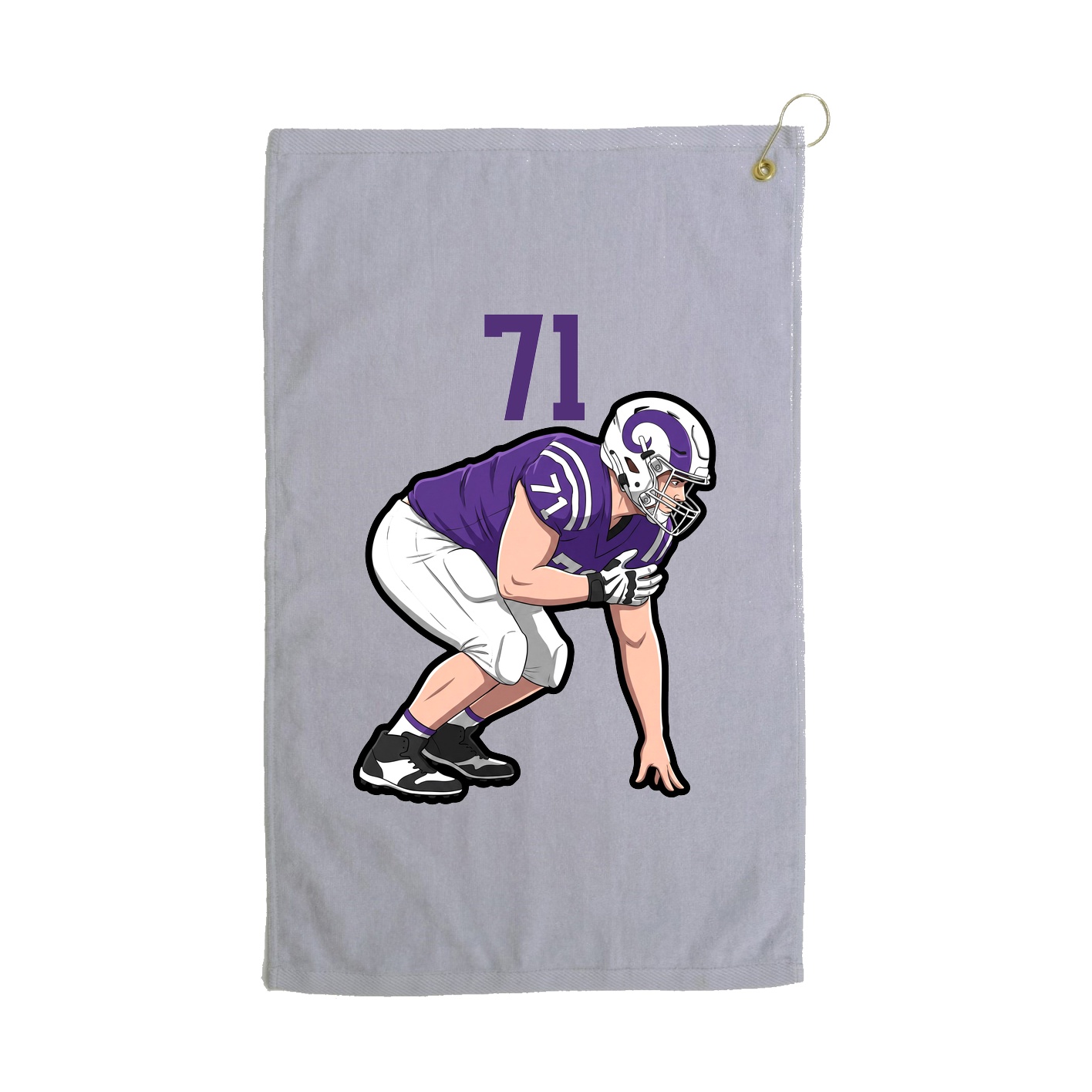 Golf Towel — Number Top in Grey