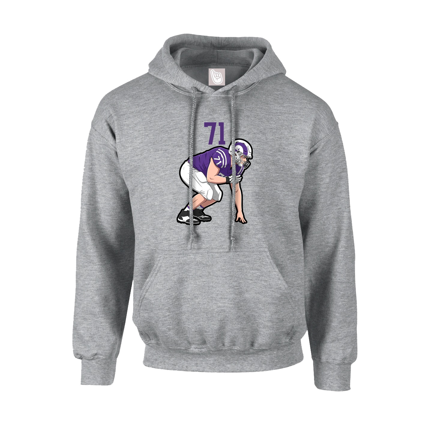 Youth Hoodie — Number Top in Grey