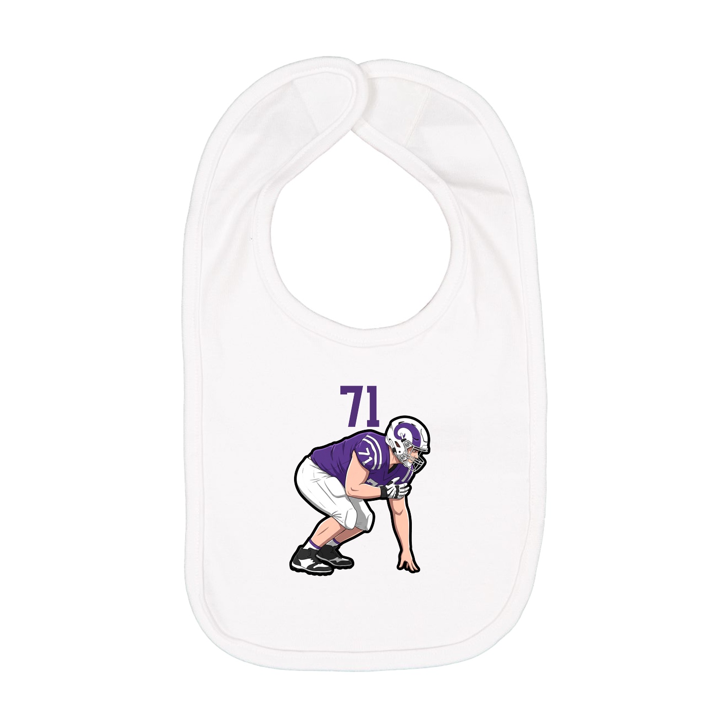 Infant Bib — Number Top in White