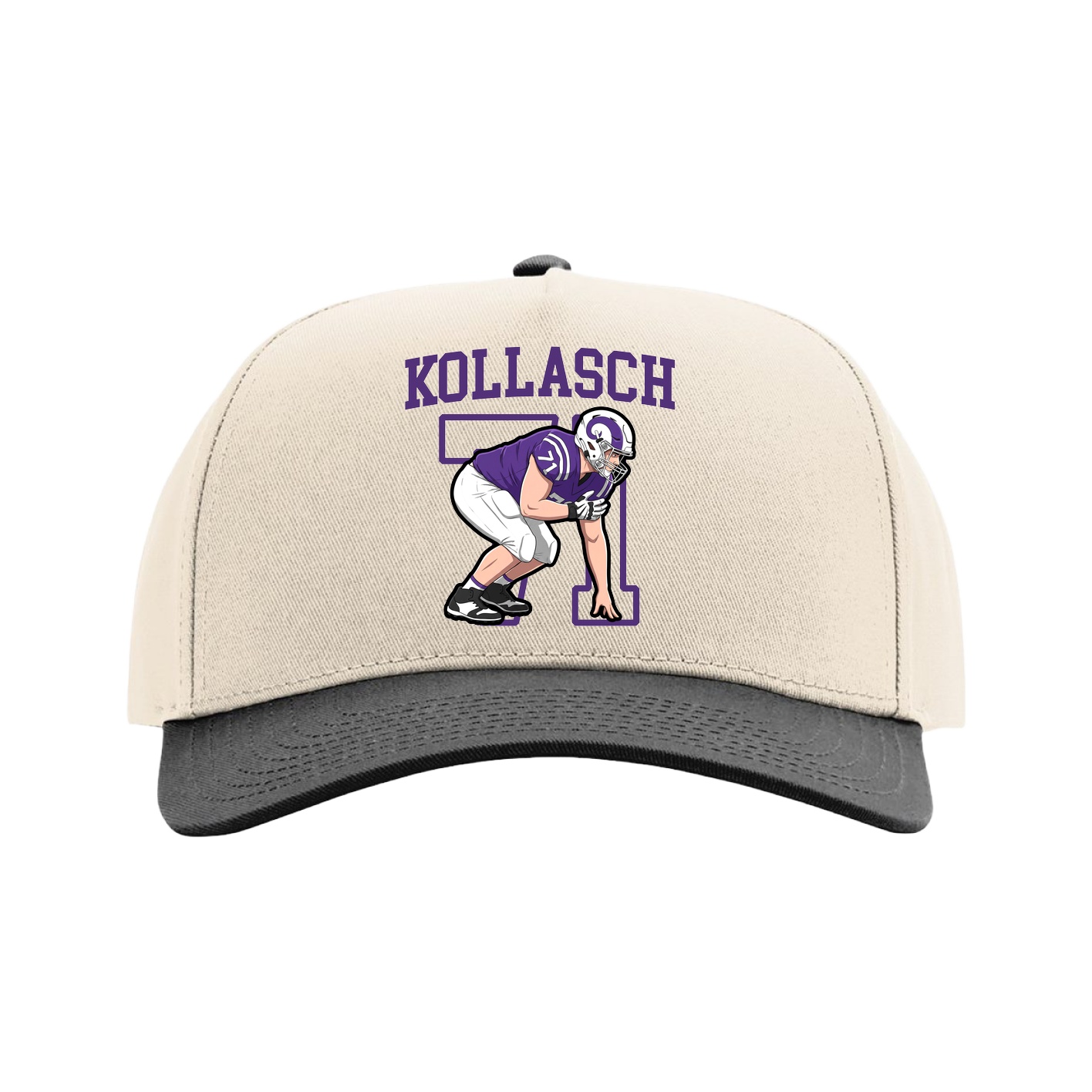 Full Fabric Five-Panel Champ Cap — Shirsey in Cream/Black