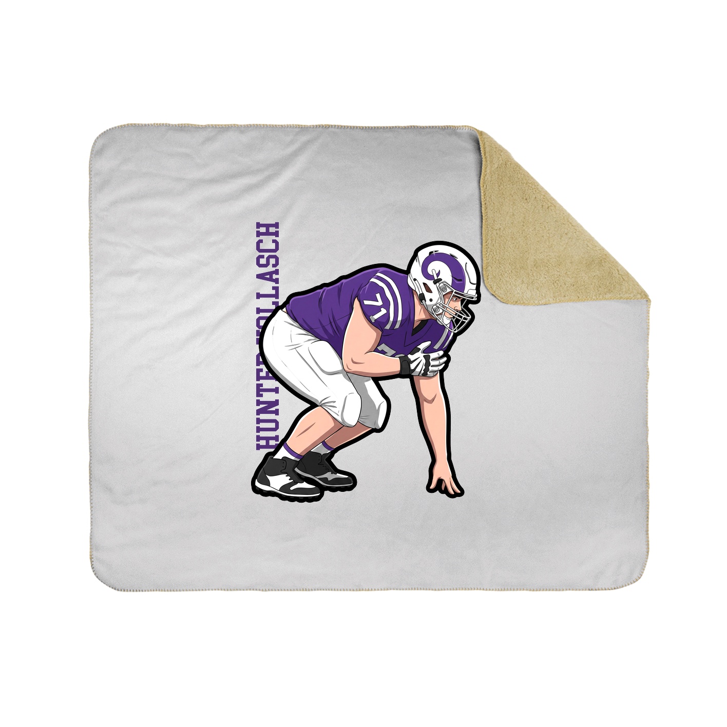 Throw Blanket — Name Vertical in White
