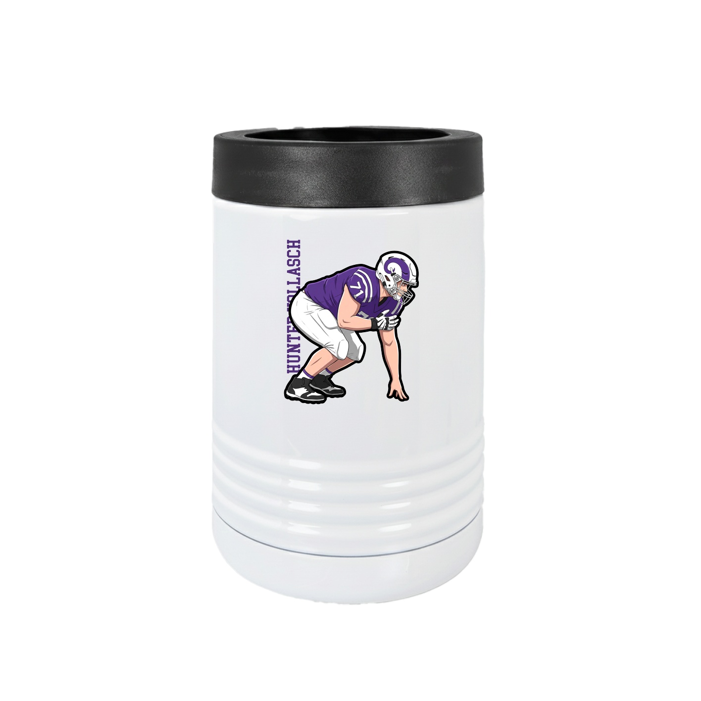 Beverage Holder — Name Vertical in White