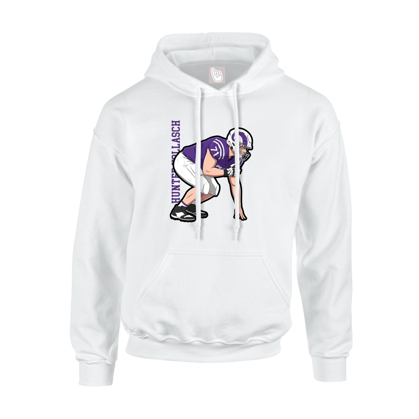 Hoodie — Name Vertical in White