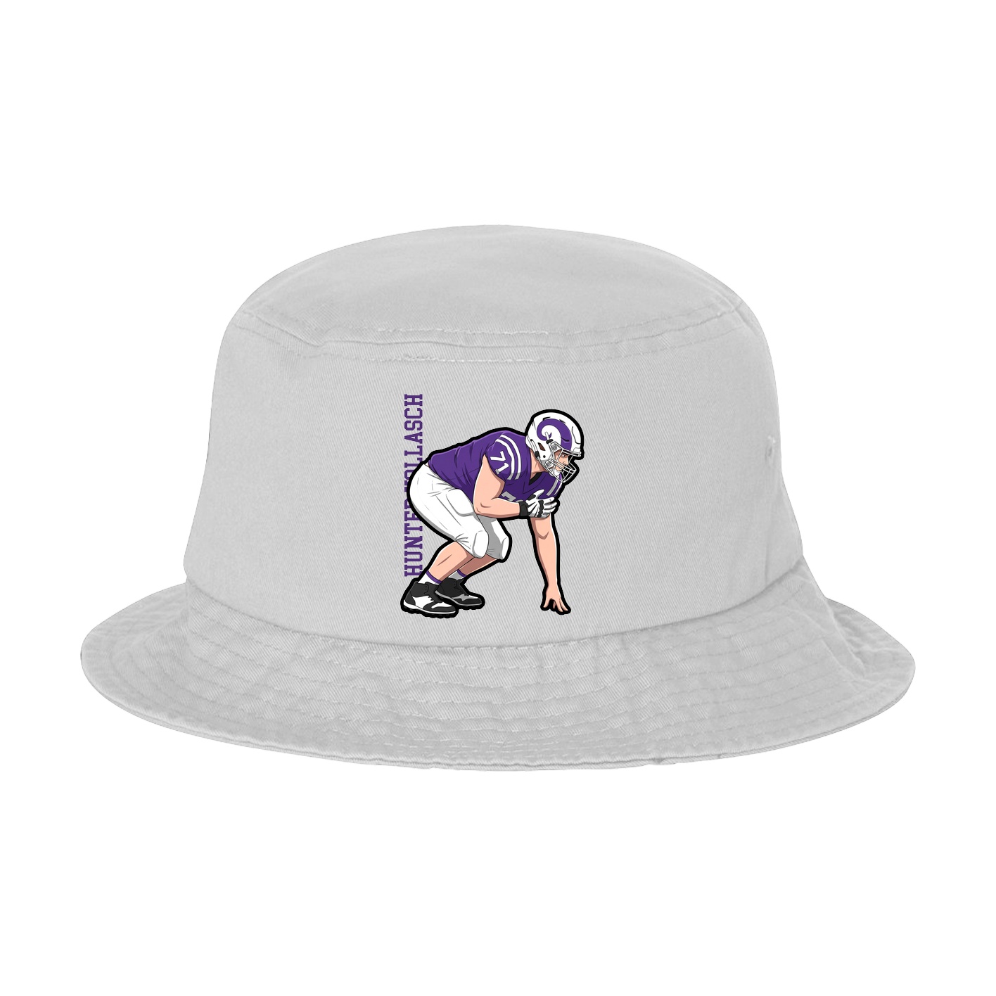 Bucket Cap — Name Vertical in White