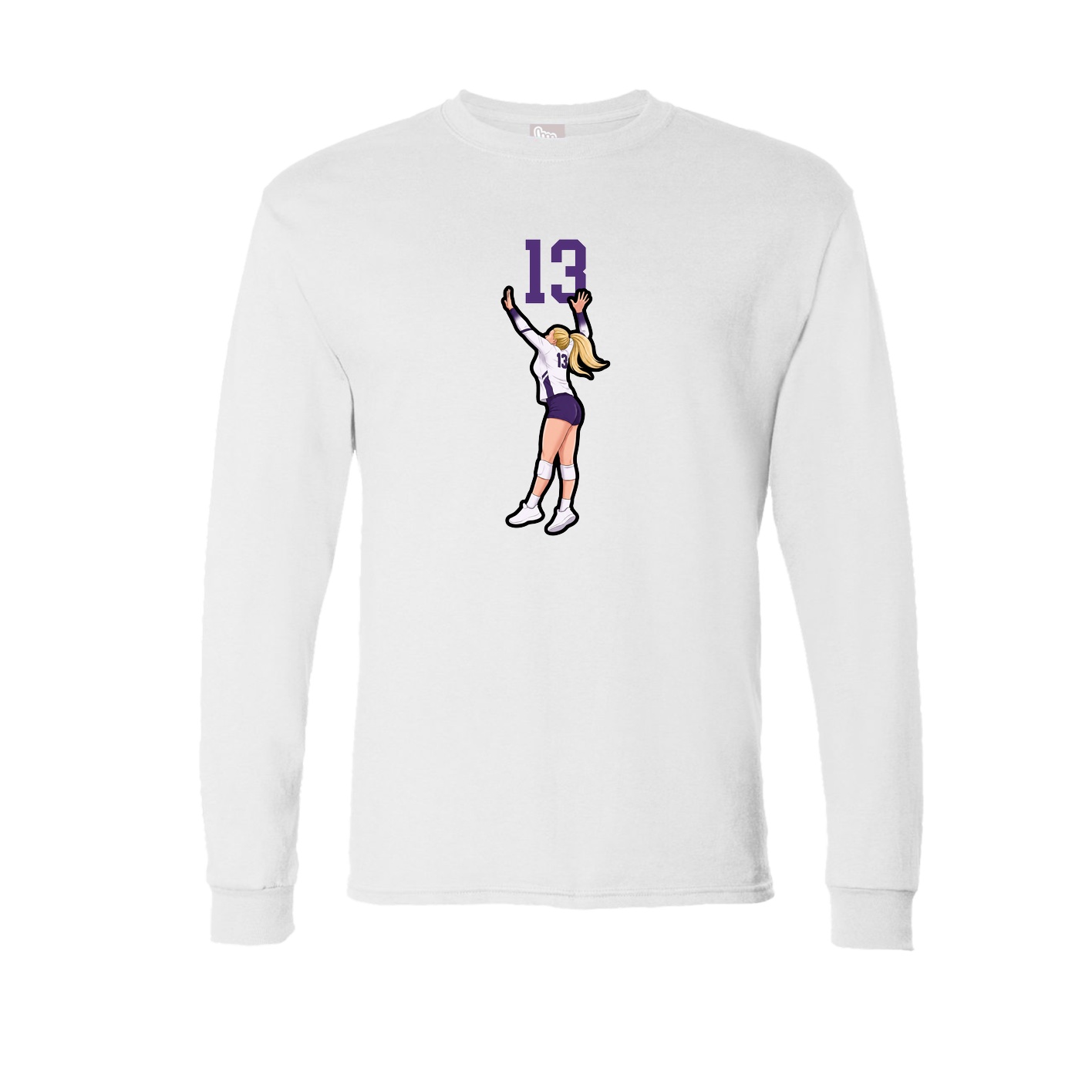 Long Sleeve Tee — Number Top in White