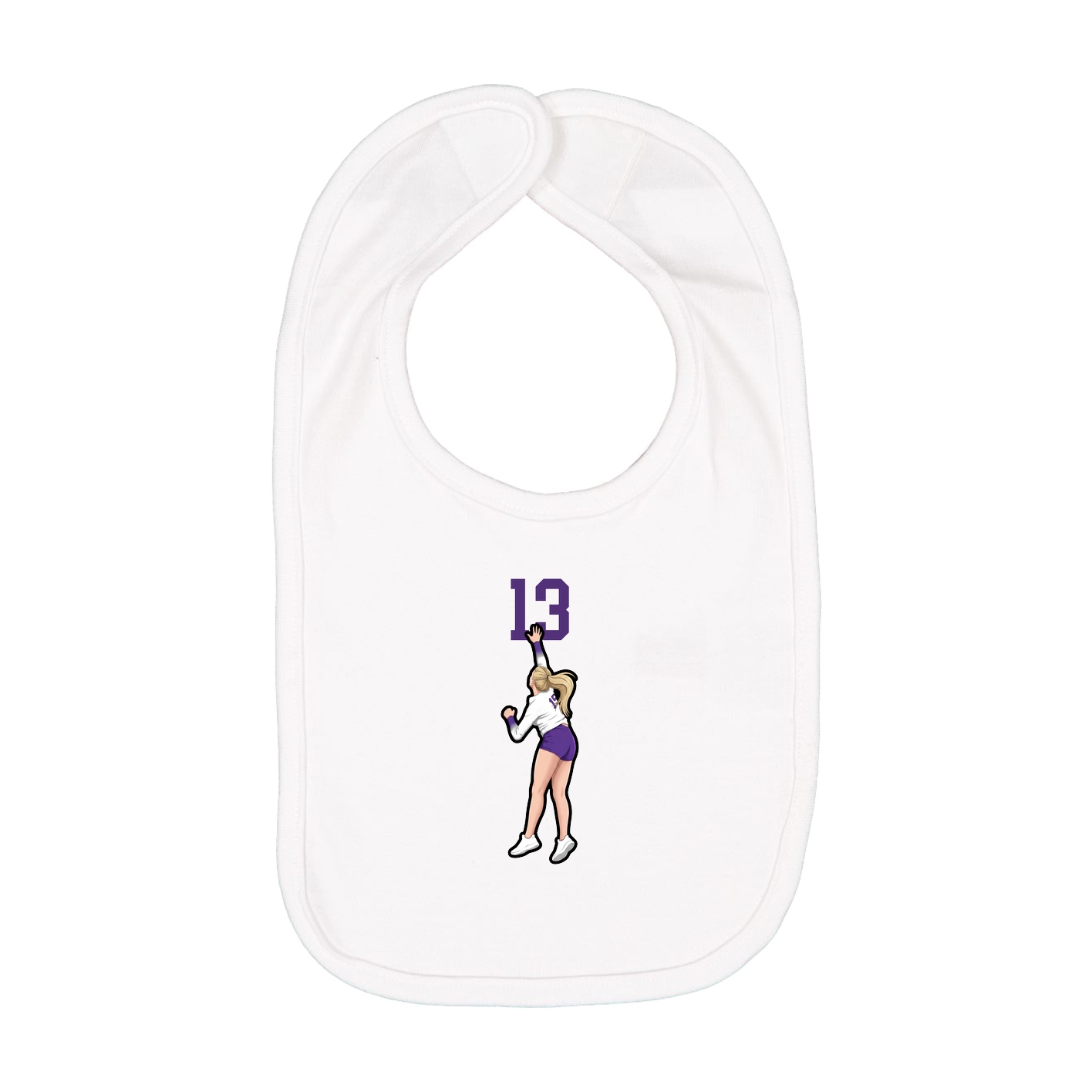 Infant Bib — Number Top in White