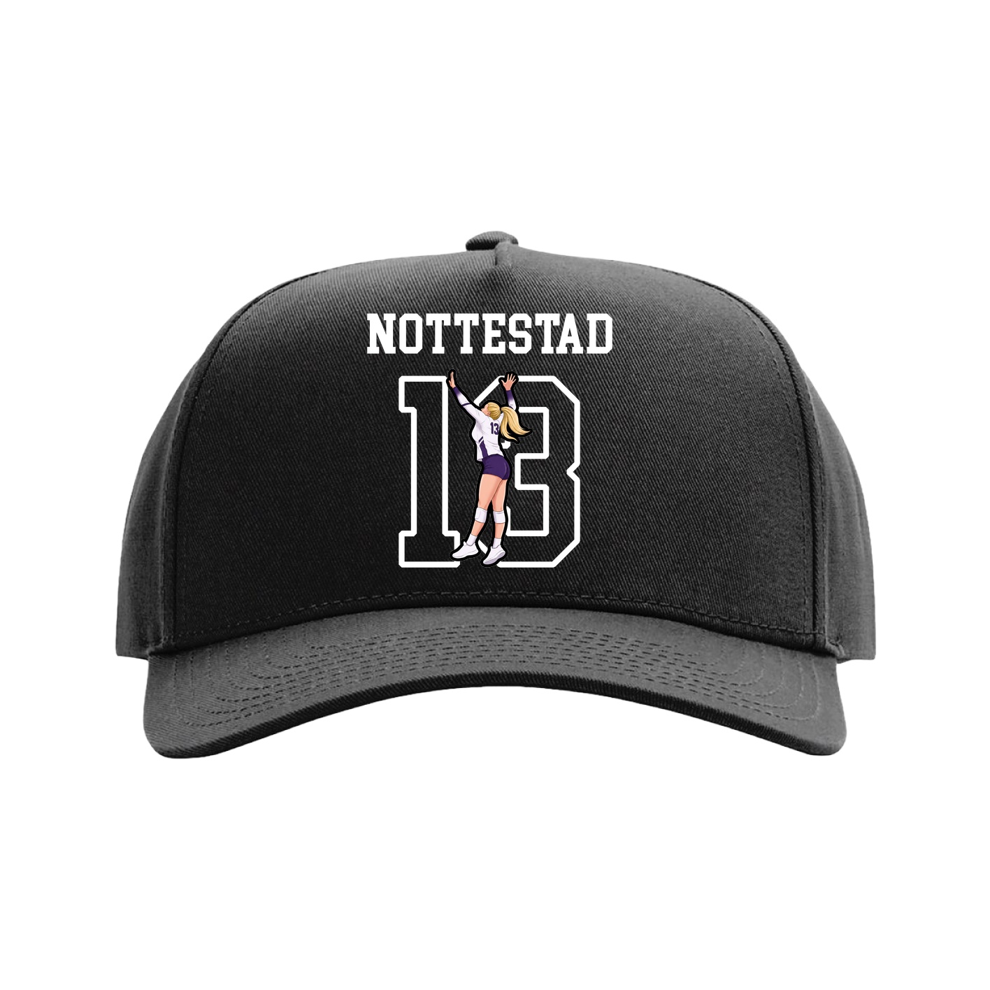 Full Fabric Five-Panel Champ Cap — Shirsey in Black
