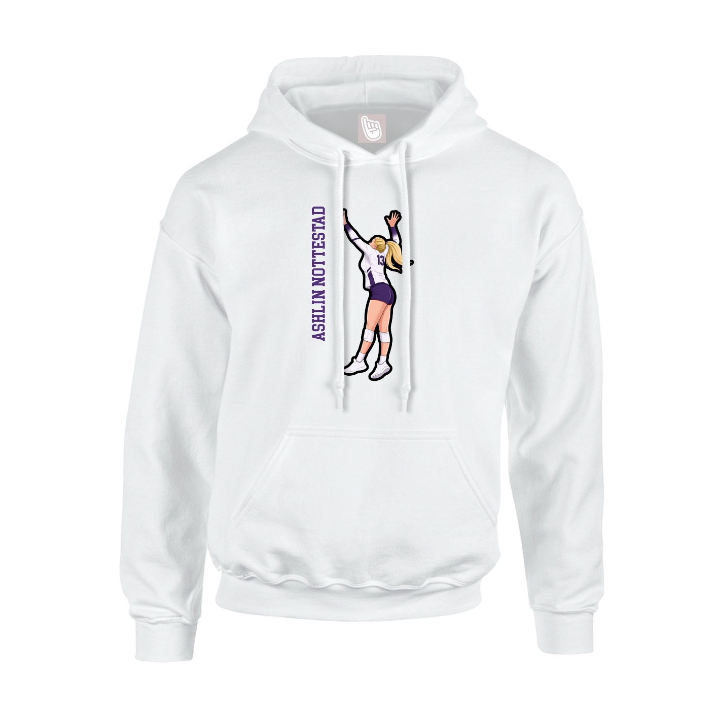 Youth Hoodie — Name Vertical in White