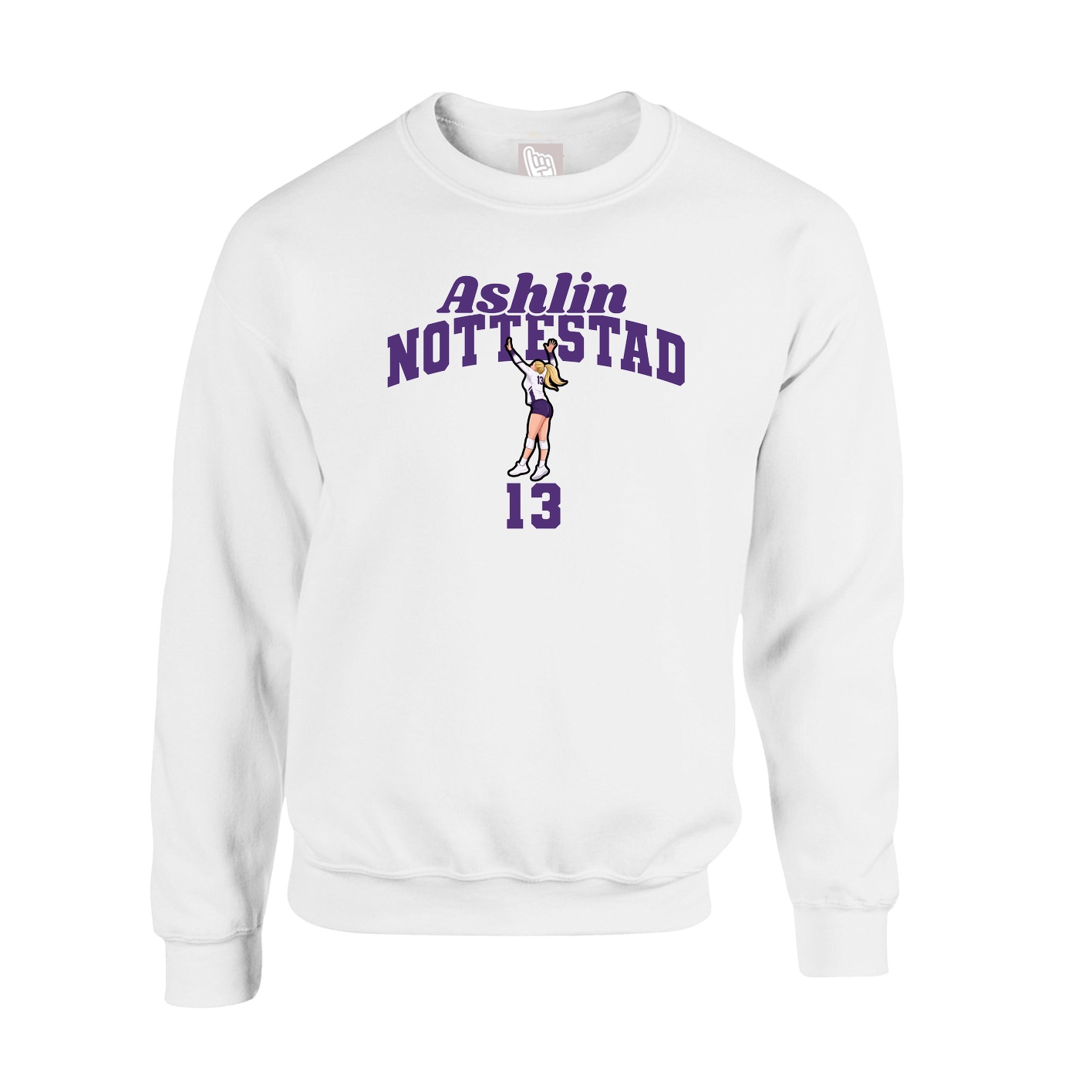 Fleece Crew — Signature Arch in White
