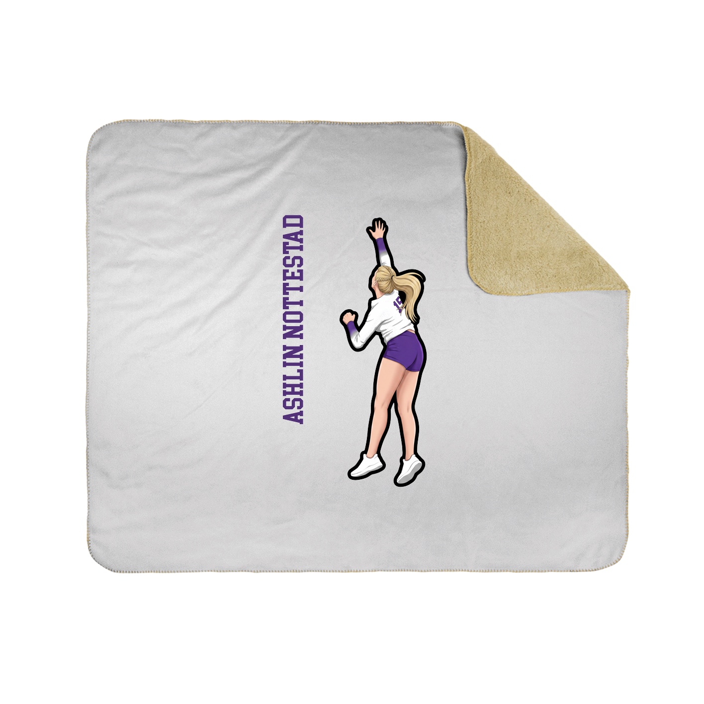 Throw Blanket — Name Vertical in White