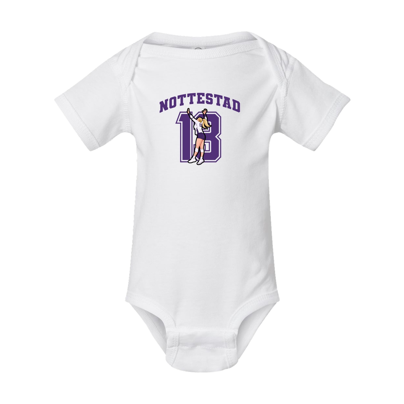 Baby Onesie — Number in White
