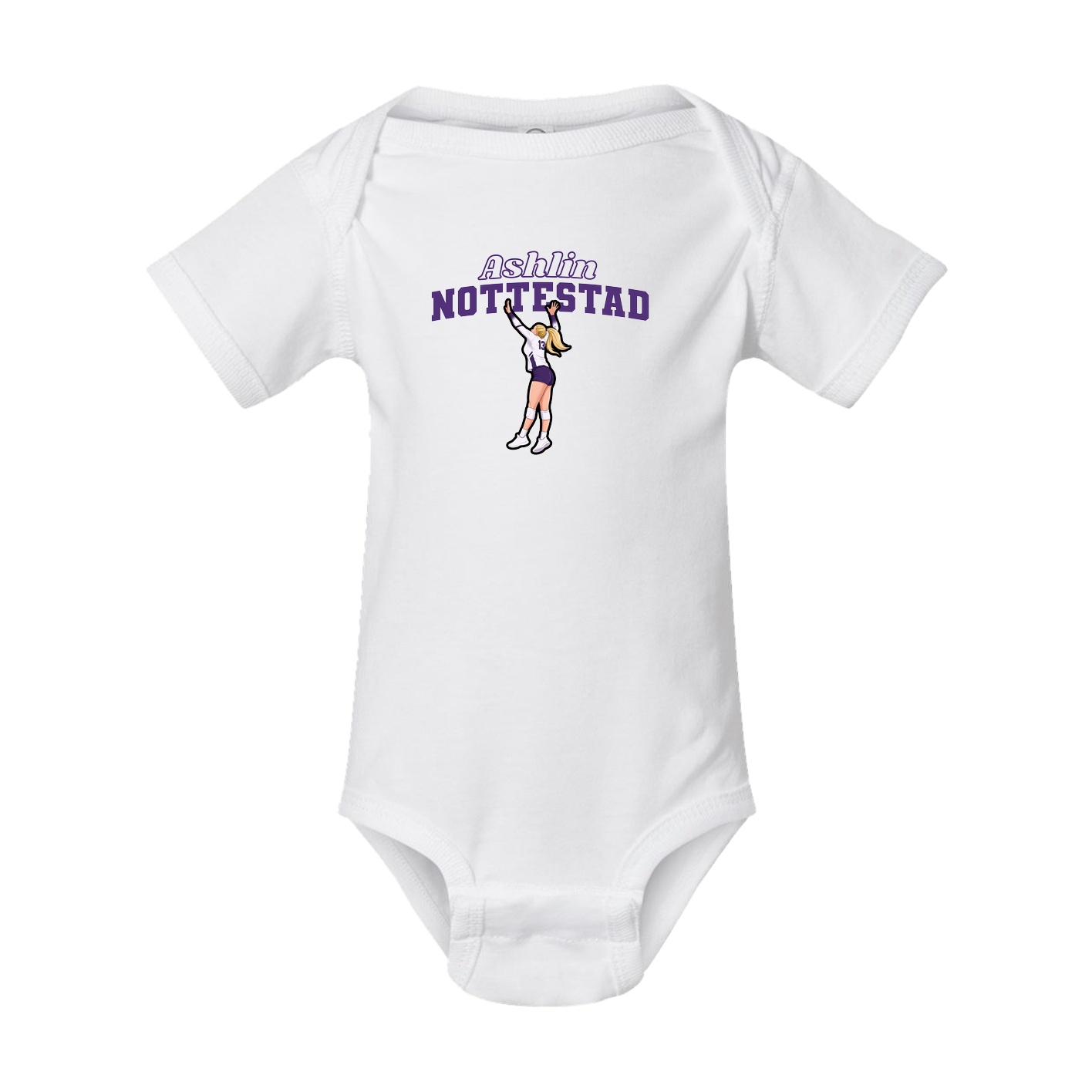 Baby Onesie — Name Arch in White