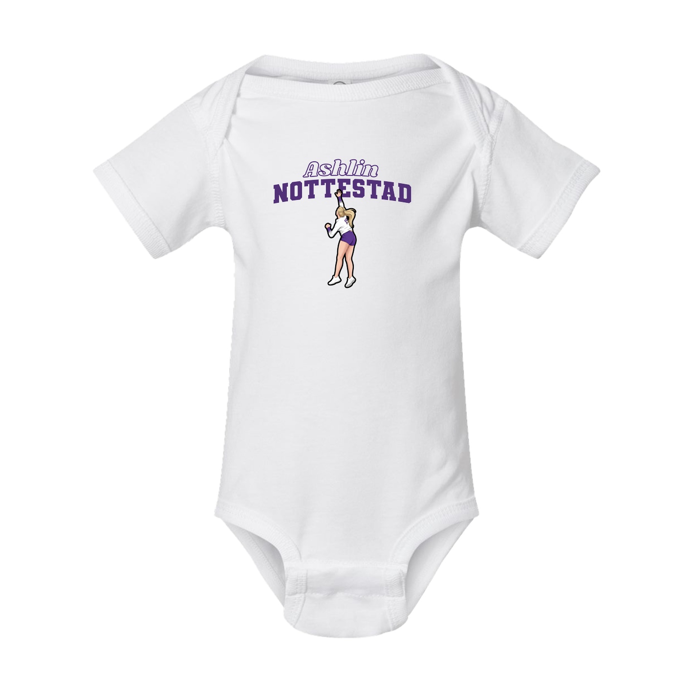 Baby Onesie — Name Arch in White