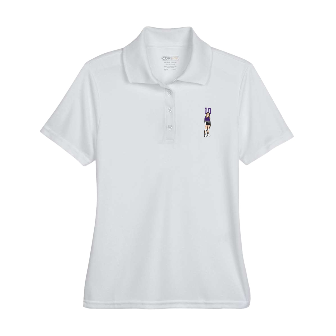 Womens Performance Polo — Number Top in Grey