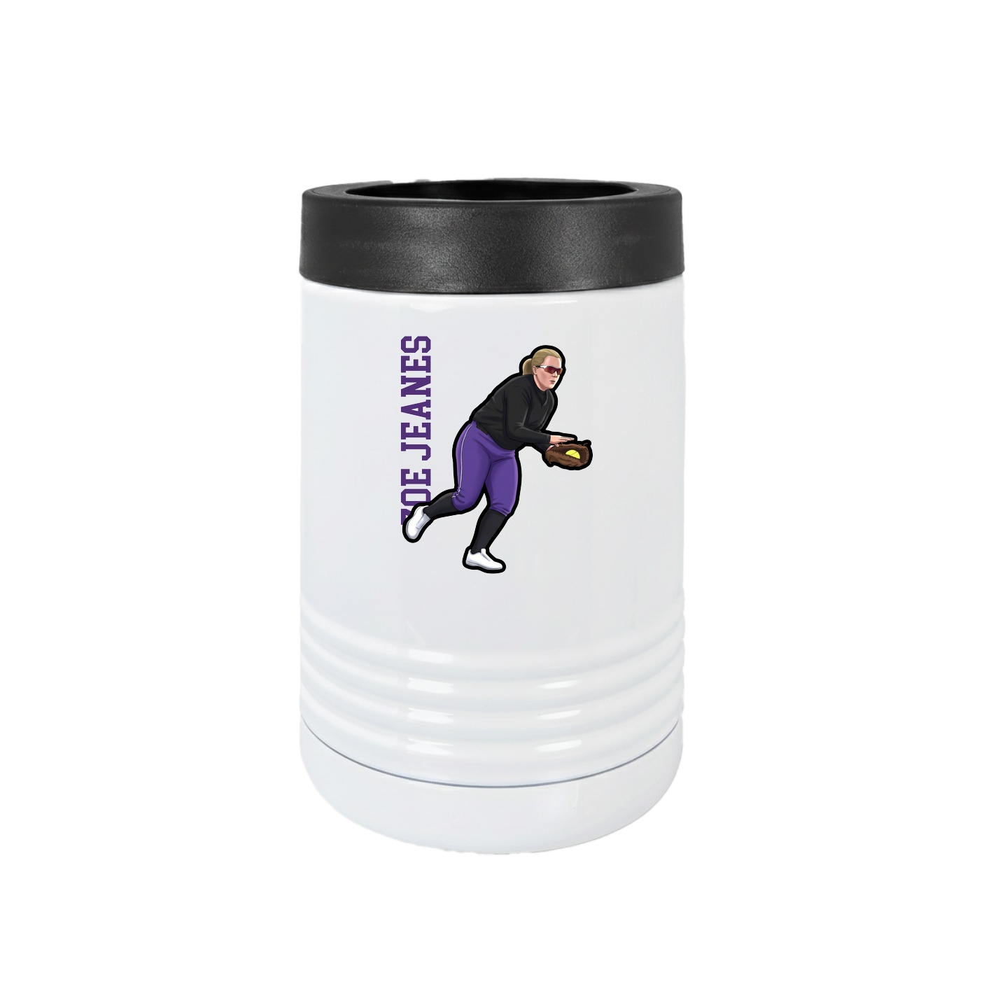 Beverage Holder — Name Vertical in White