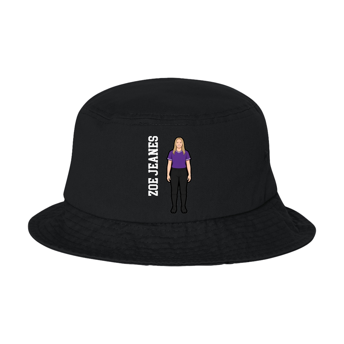 Bucket Cap — Name Vertical in Black