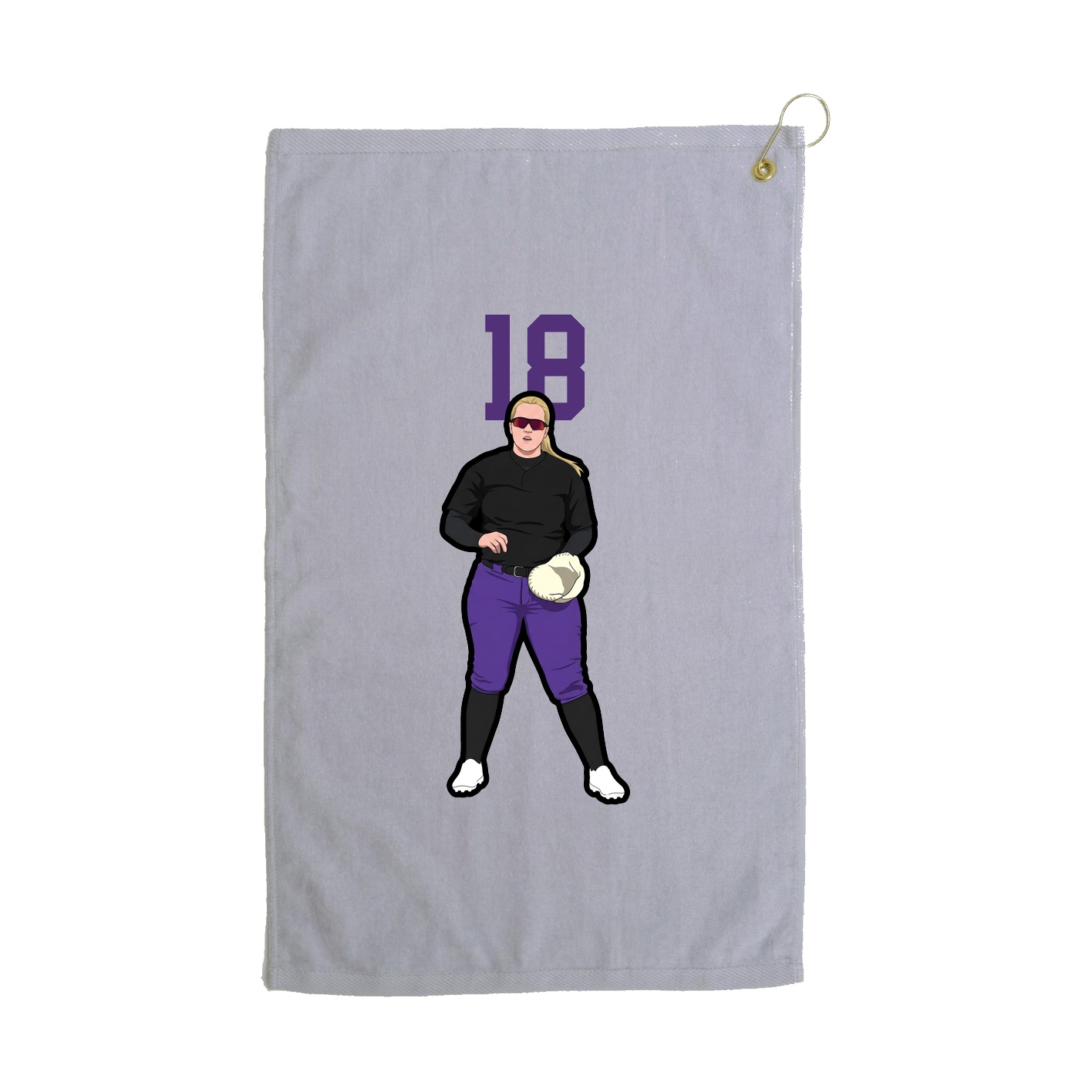 Golf Towel — Number Top in Grey
