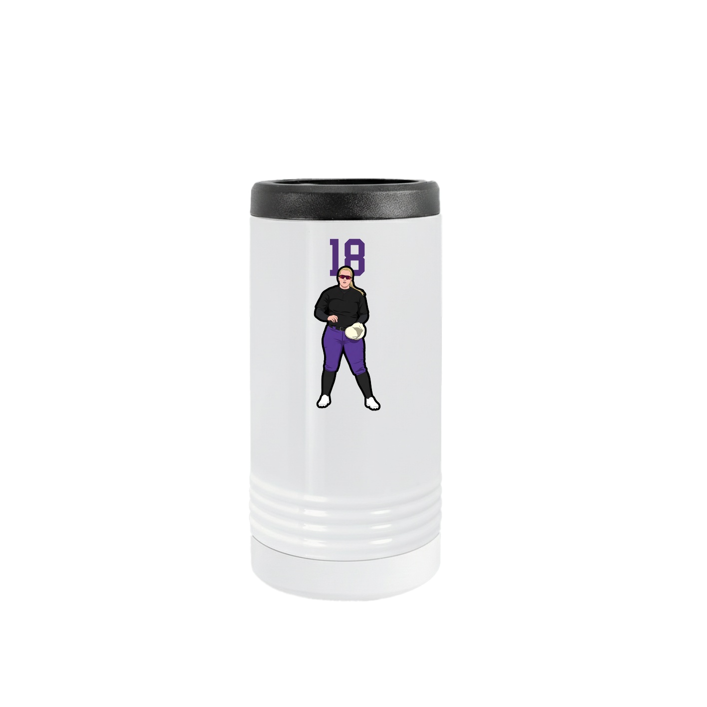 Slim Beverage Holder — Number Top in White