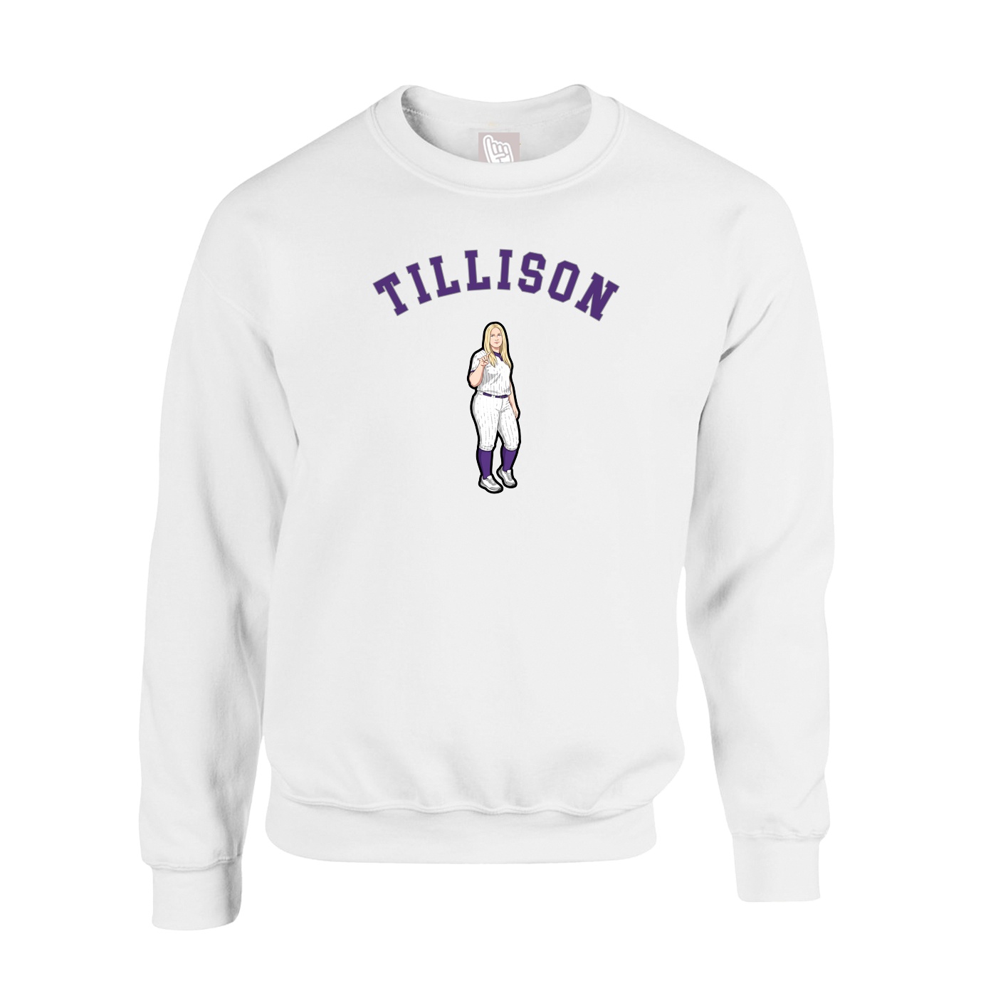 Fleece Crew — Shirsey Arch in White